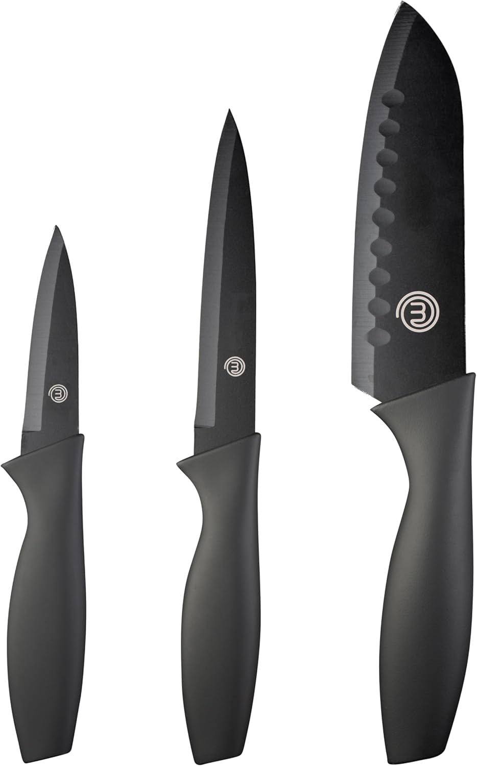 MasterChef - Set Couteaux cuisine, 3 pièces, inox, antiadhésif, manche ergonomique