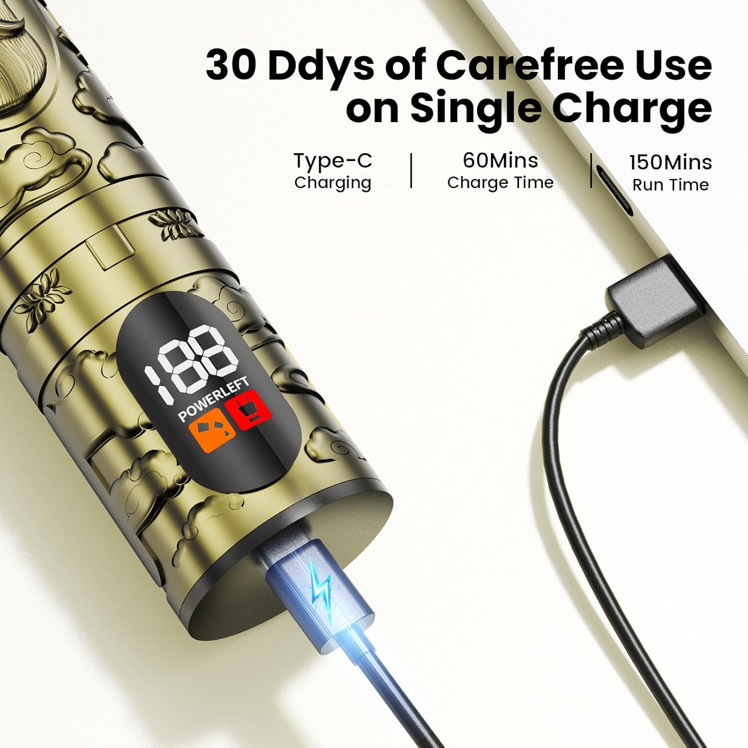 Yineel - Tondeuse HC100 - lame T, écran LCD, Type-C, précision, HC100