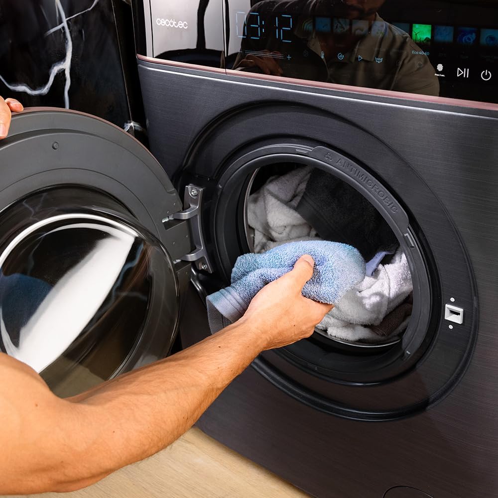 Cecotec - Bolero DressCode 8kg frontal, acier, 1400tr, 10,3