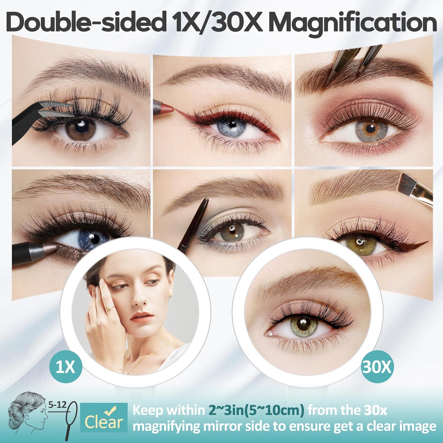 B Beauty Planet - miroir lumineux 30X/1X - blanc - grossissant, courtoisie