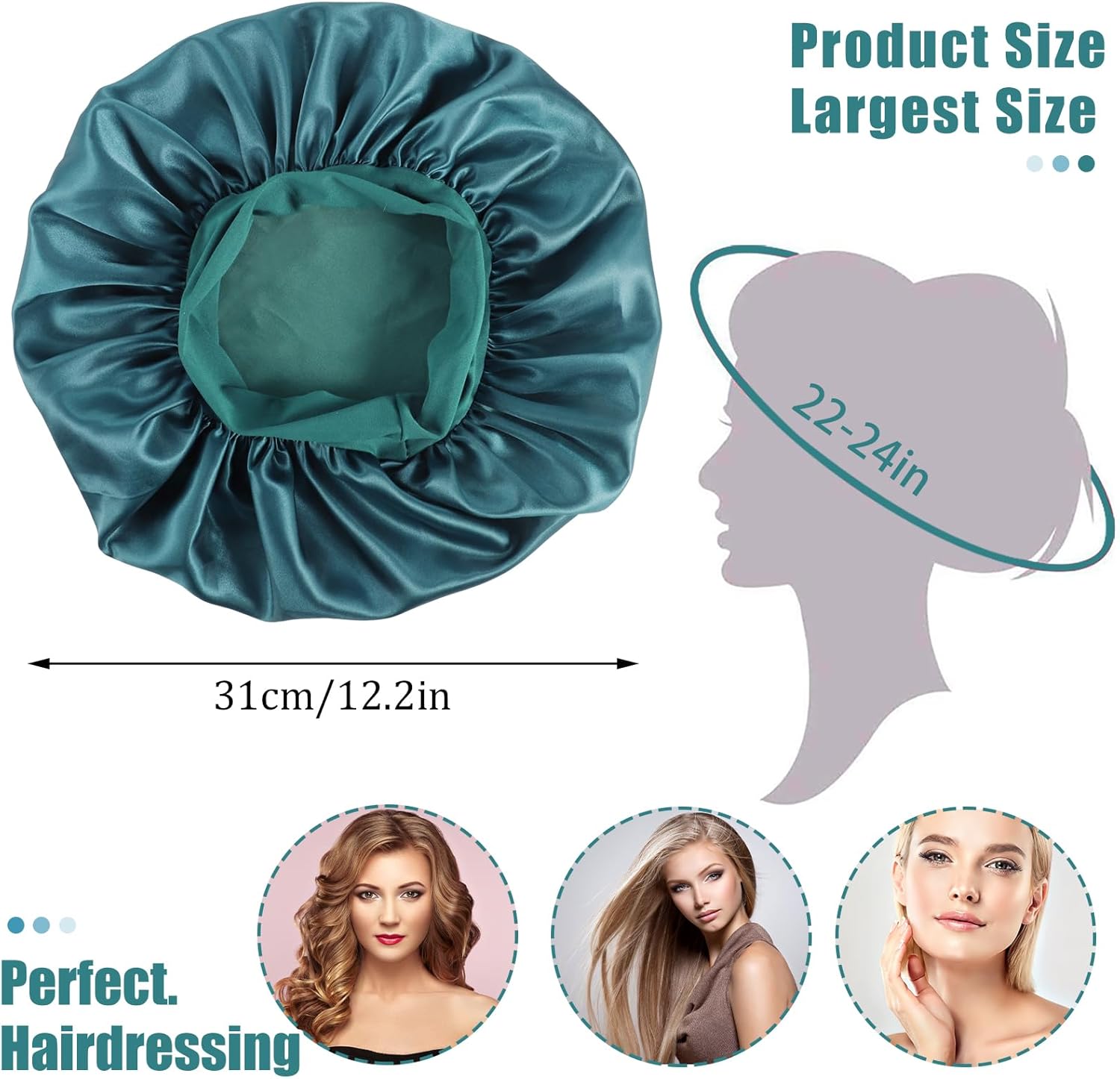 Bonnet satin nuit - soin cheveux - élastique - confort et protection
