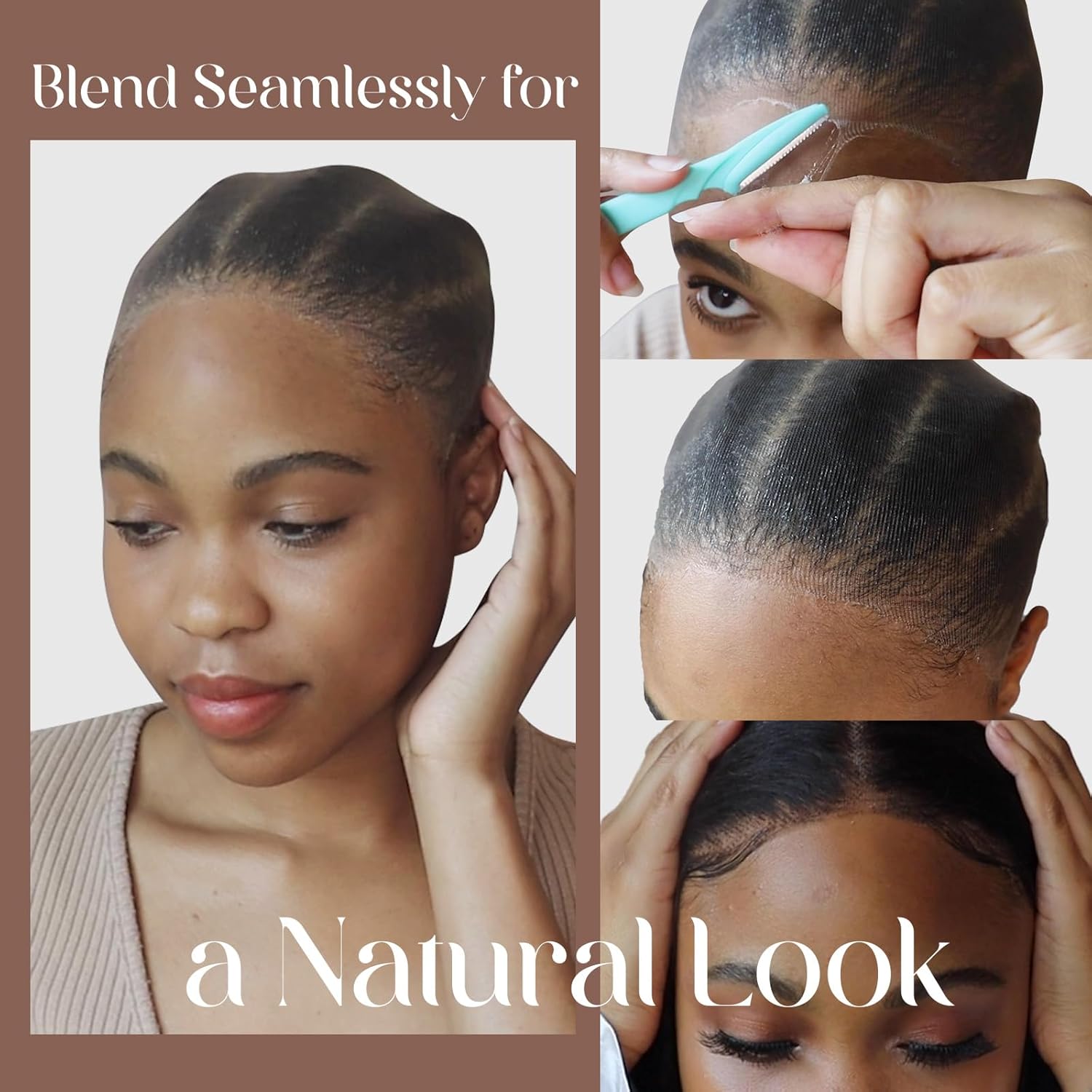 Dreamlover - bonnet perruque HD, marron foncé, 12 pièces, transparent