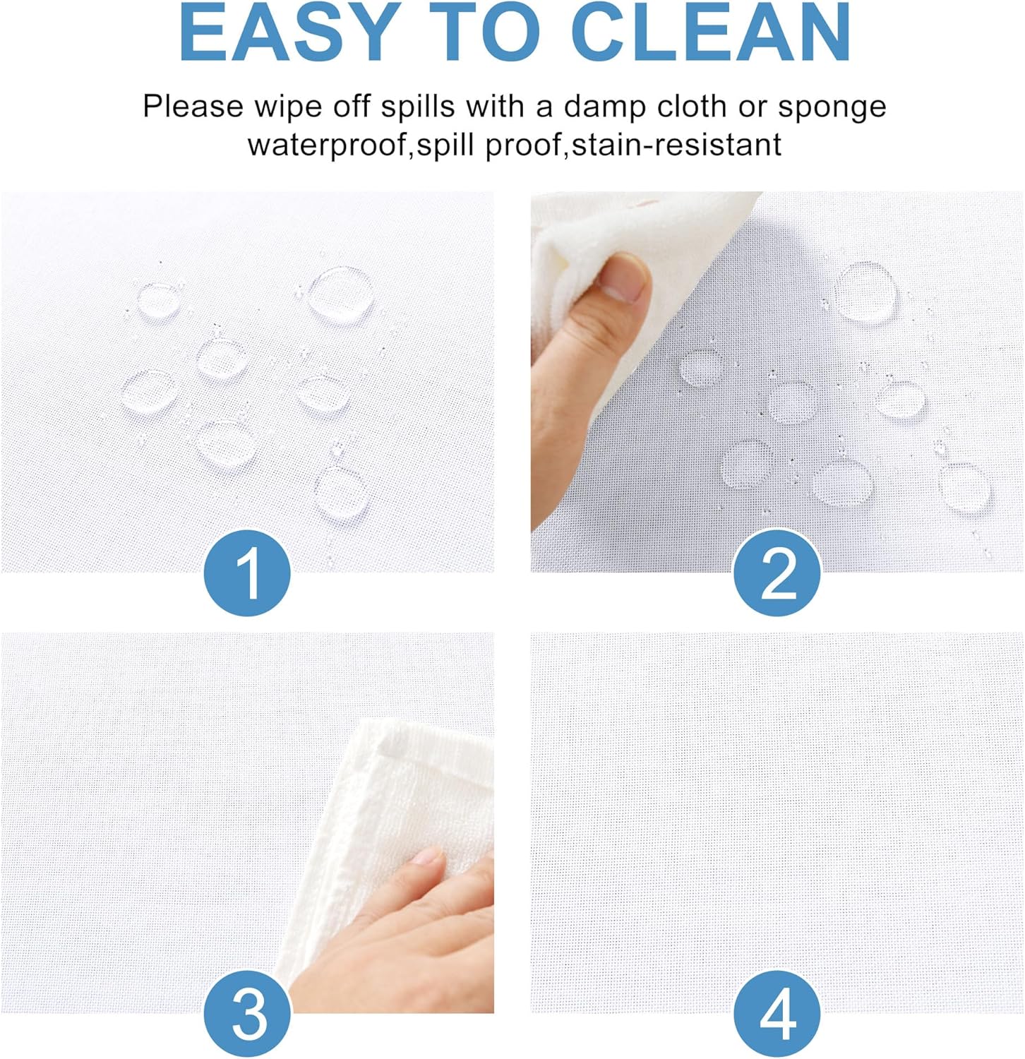 DWCN - aspect lin imperméable - 160x320cm - anti-tache, lavable