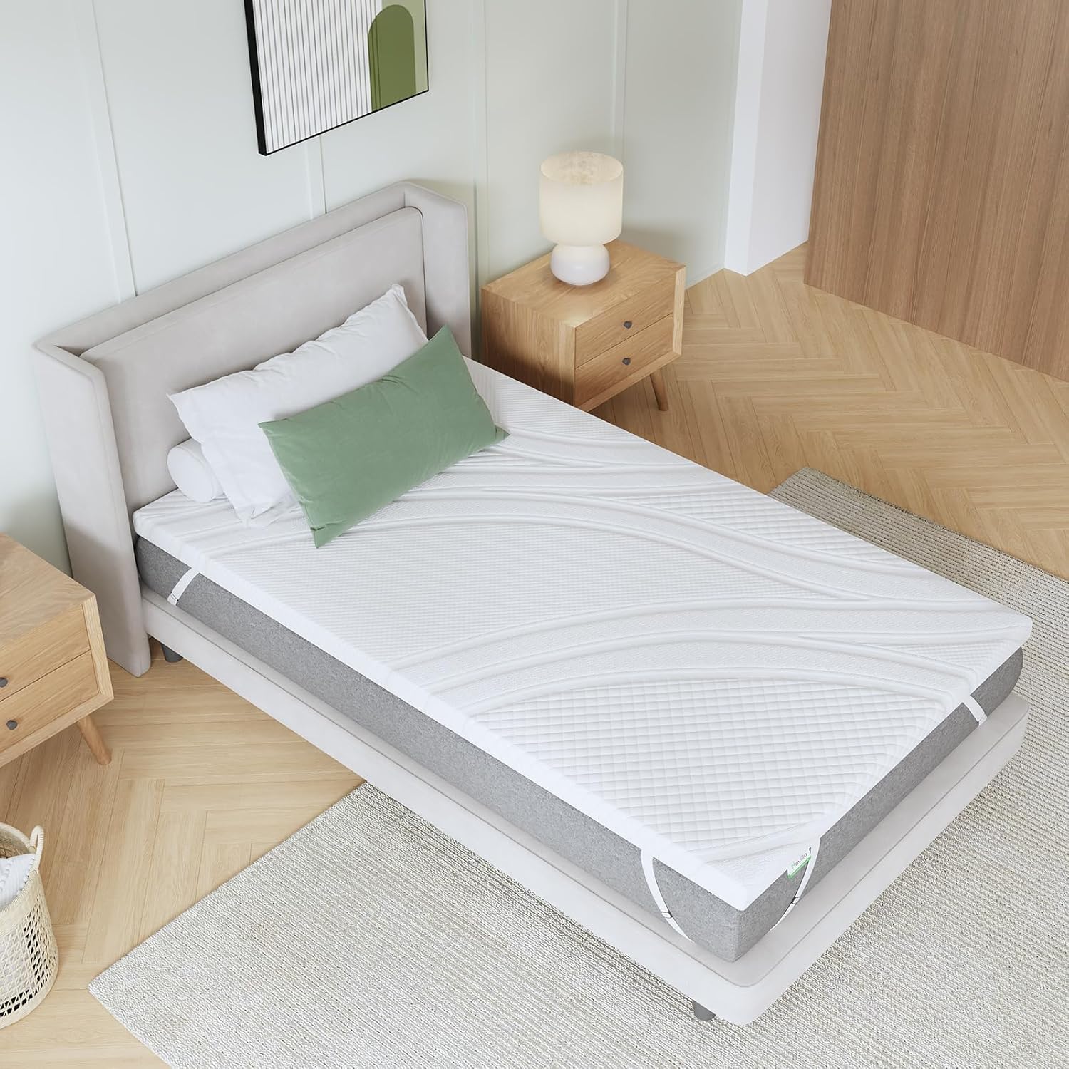 Novilla - Surmatelas 7.5CM 80x190 - Mousse mémoire gel, doux, antidérapant