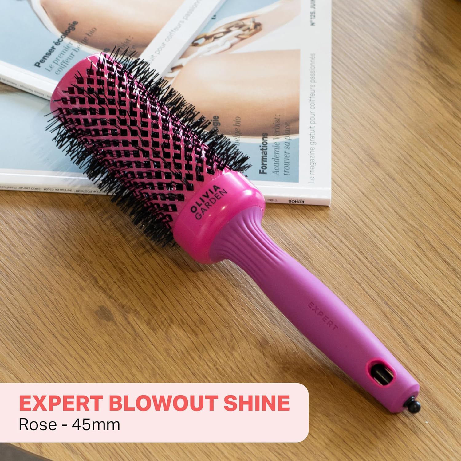 Olivia Garden - Expert Blowout Shine - brosse ronde céramique antistatique, effet brillant sans frisottis