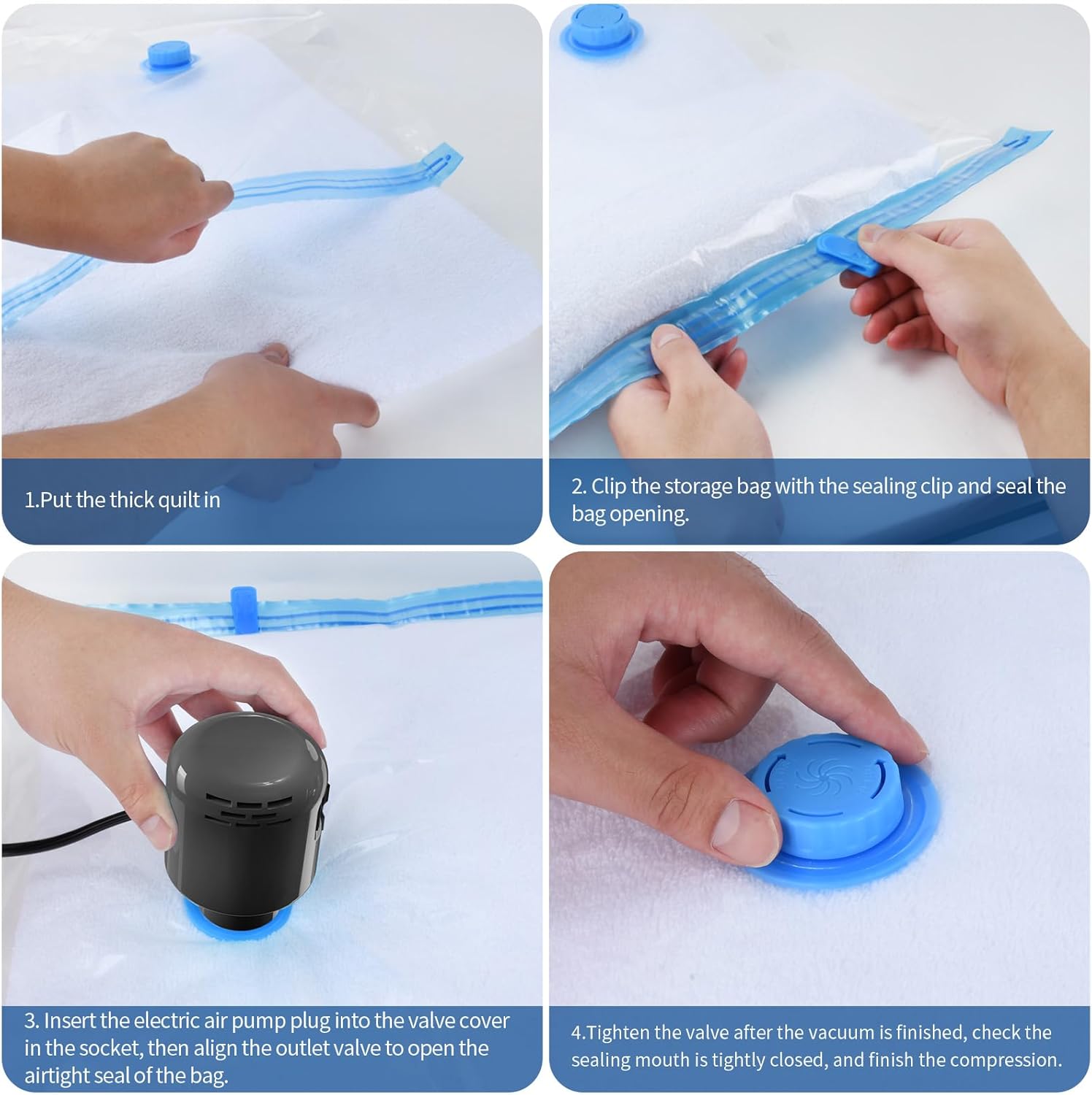 Pompe à air électrique portable 55W 220V, rangement vêtements BALCK