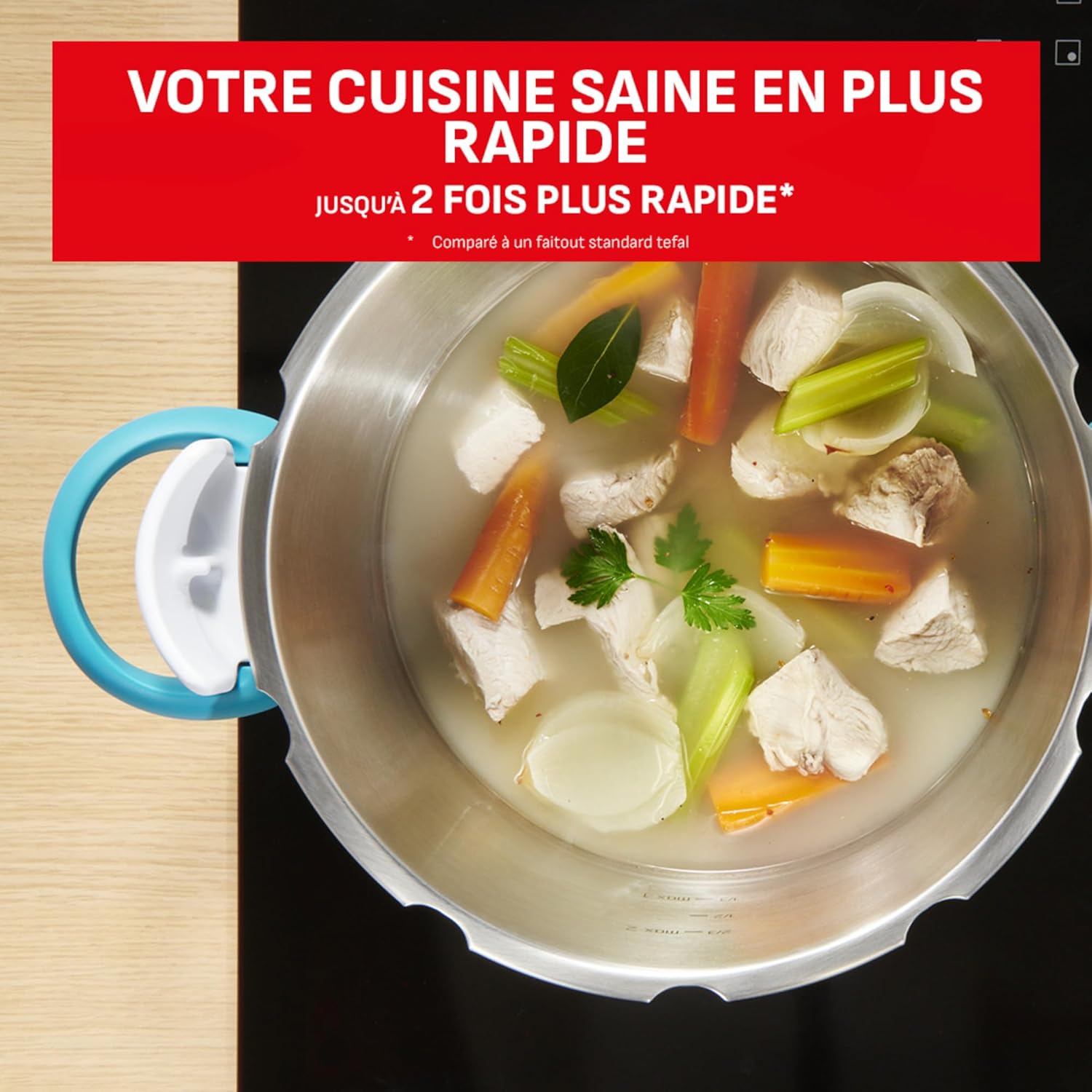 SEB - ClipsoMinut'Easy+ - 7,5L - inox, poignées rabattables, induction, P4904816