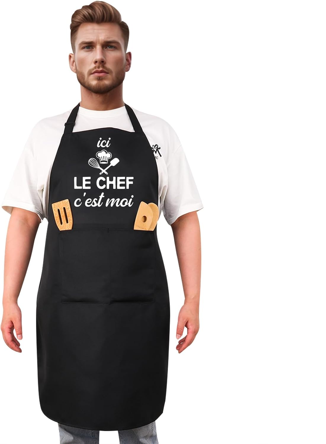 Tablier de cuisine - étanche réglable, poches, cadeau fête des pères