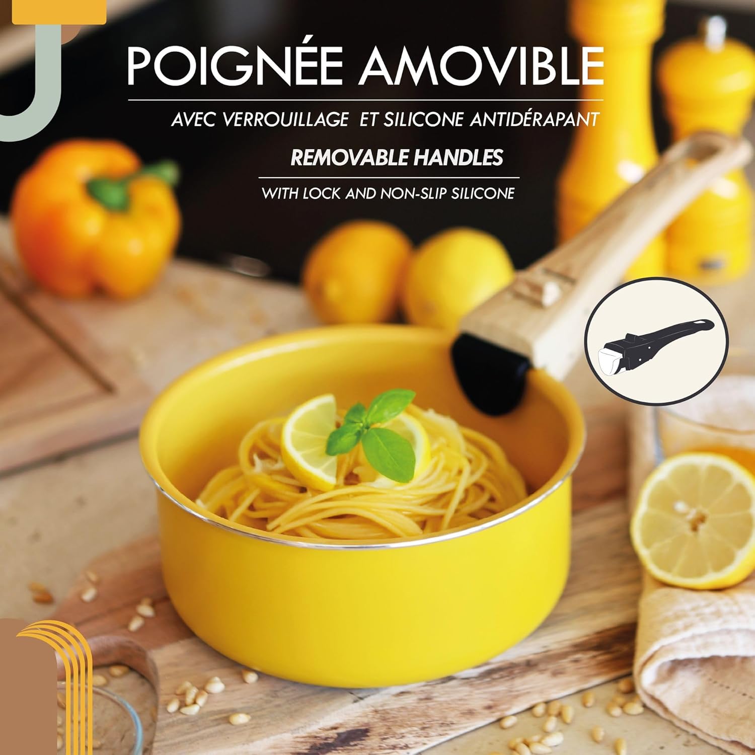 MENASTYL - Colorama - 2 poêles, 2 casseroles, poignée - céramique induction