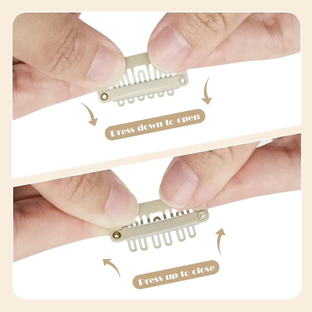 Dreamlover - pinces à perruque métal, blanc cassé, lot de 30, fixation sécurisée