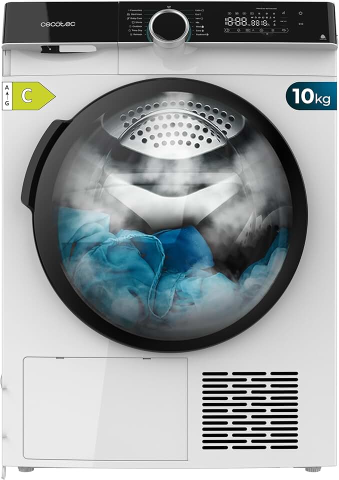 Cecotec - sèche-linge 10kg, pompe à chaleur, A+++, 14 programmes, UV, Bolero Dresscode Dry 10505