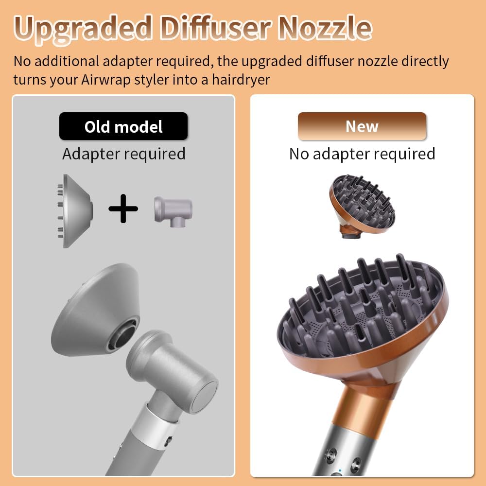 Dyson - Airwrap diffuseur doré - Accessoire cheveux longs bouclés