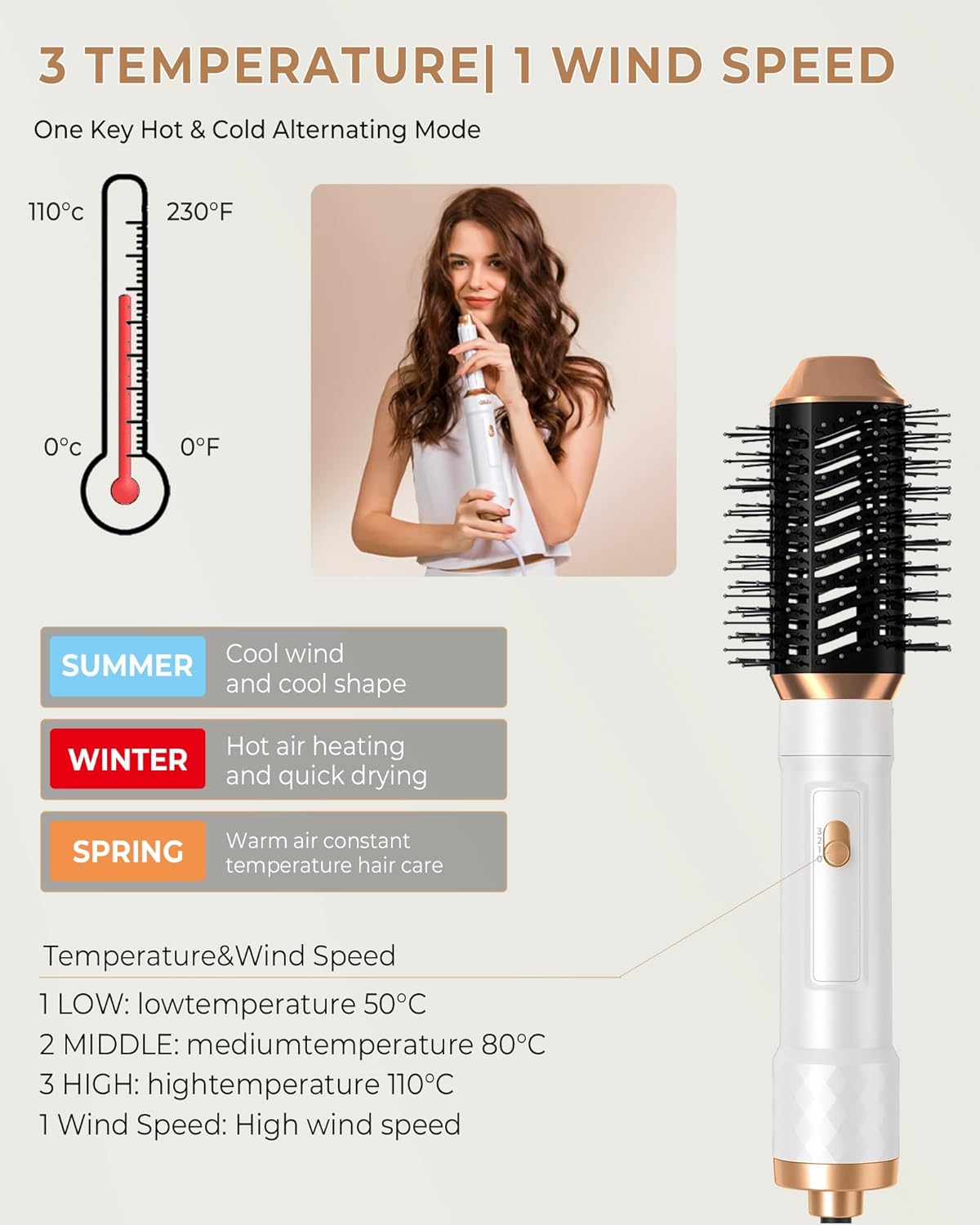 UKLISS - Air Styler 6 en 1 - brushing ionique, boucleur, lisseur, brosse chauffante