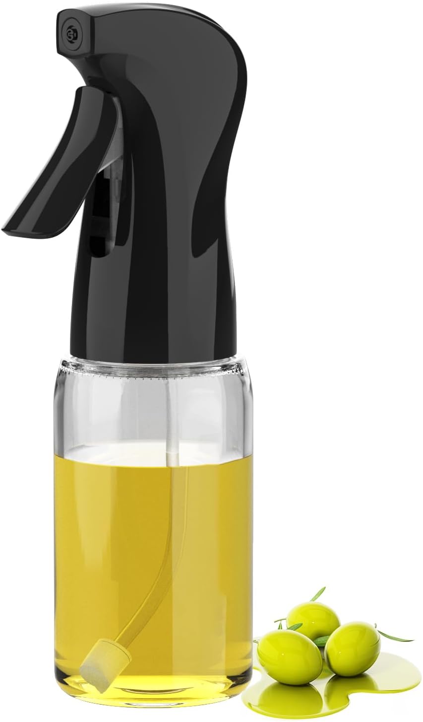 GRIFEMA - GE2003B - Pulvérisateur Huile Verre 200 ml - Jet réglable, nettoyage facile, noir