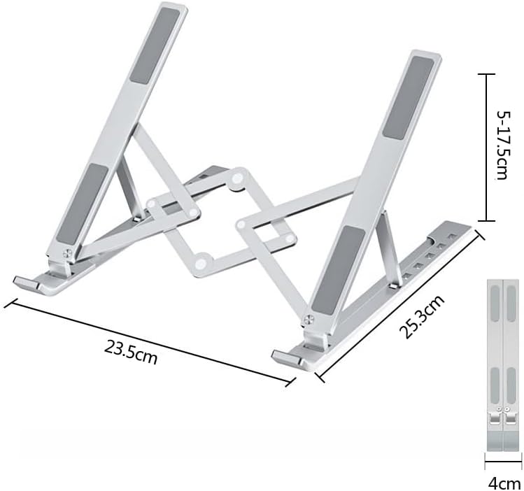 Support ordinateur portable aluminium - 10-17,3’’ - ventilé, réglable, ergonomique