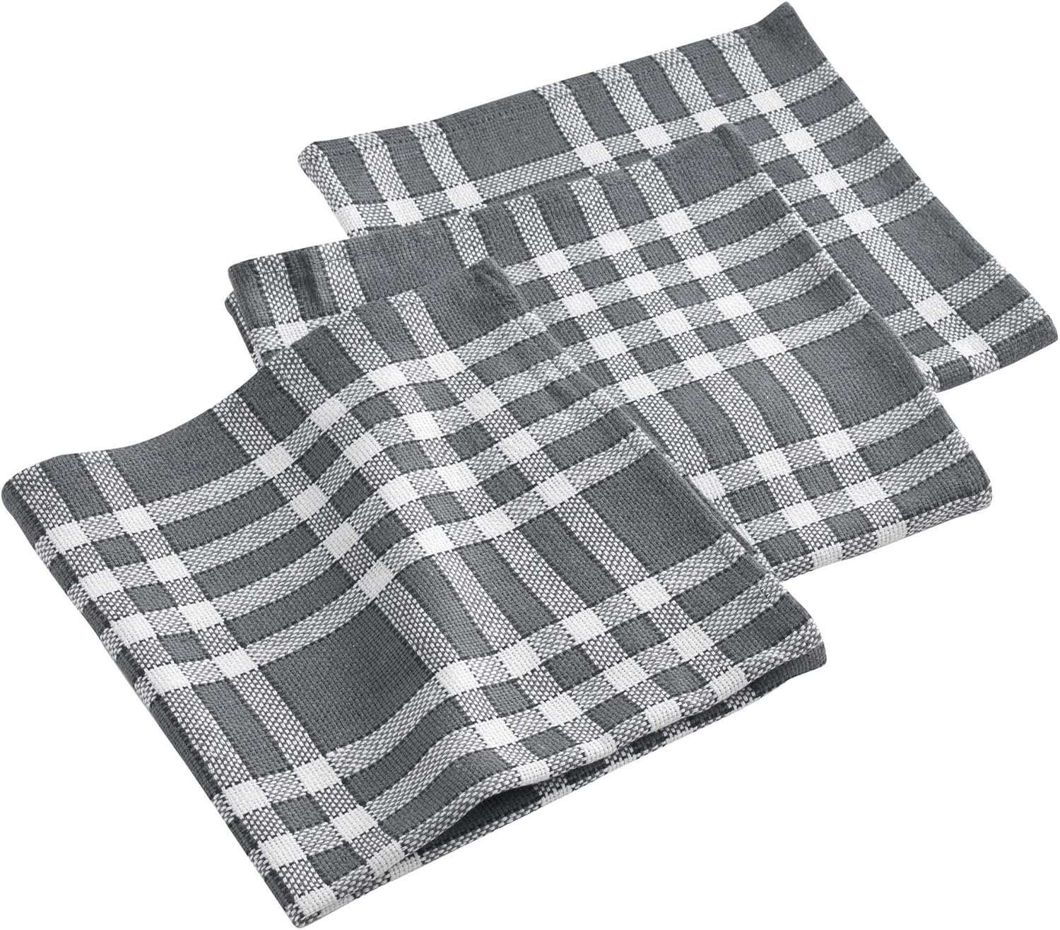 Douceur d'Intérieur - Traditio - 45x45 cm - 3 serviettes coton tissé anthracite