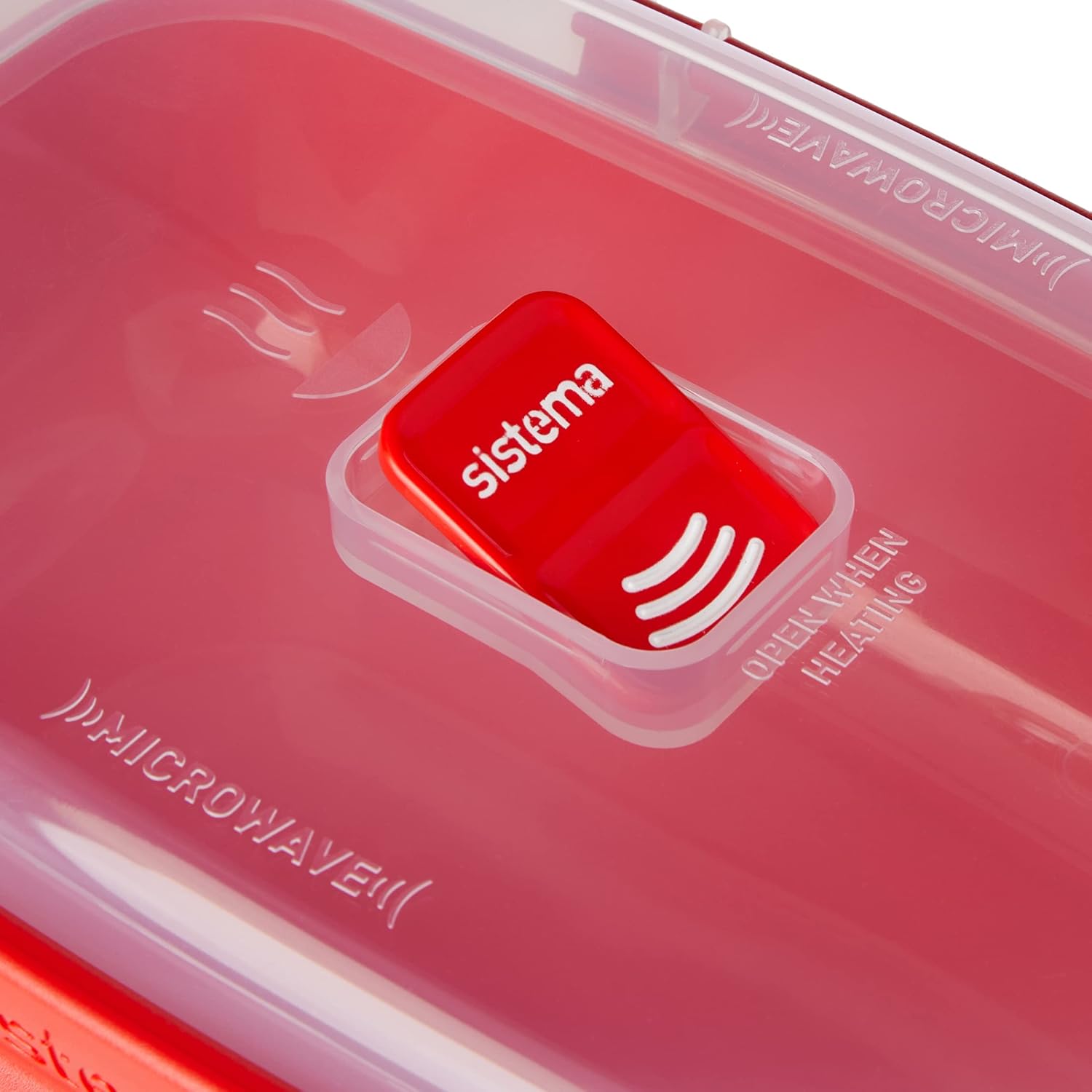 Sistema - récipient micro-ondes rectangulaire - 1,25L - sans BPA, rouge/transparant