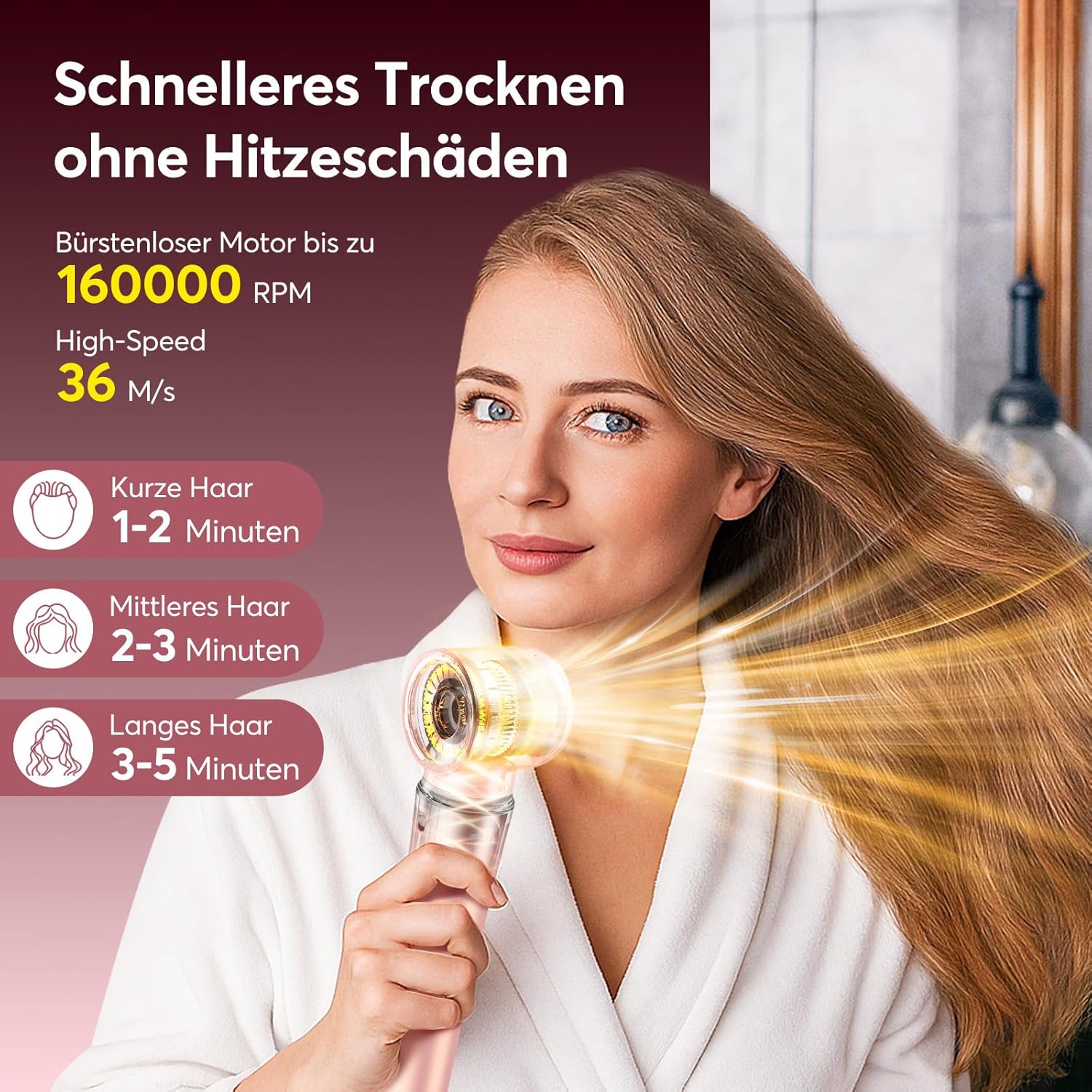 Bopcal - Hair Styler 5 en 1 avec sac - multi-accessoires styling