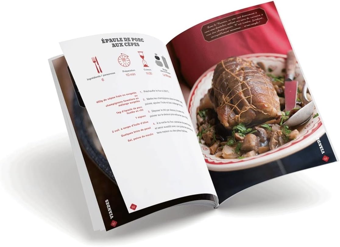 GRANITEWARE - Cocotte Roaster émaillée - format moyen - grille inox, livre recettes