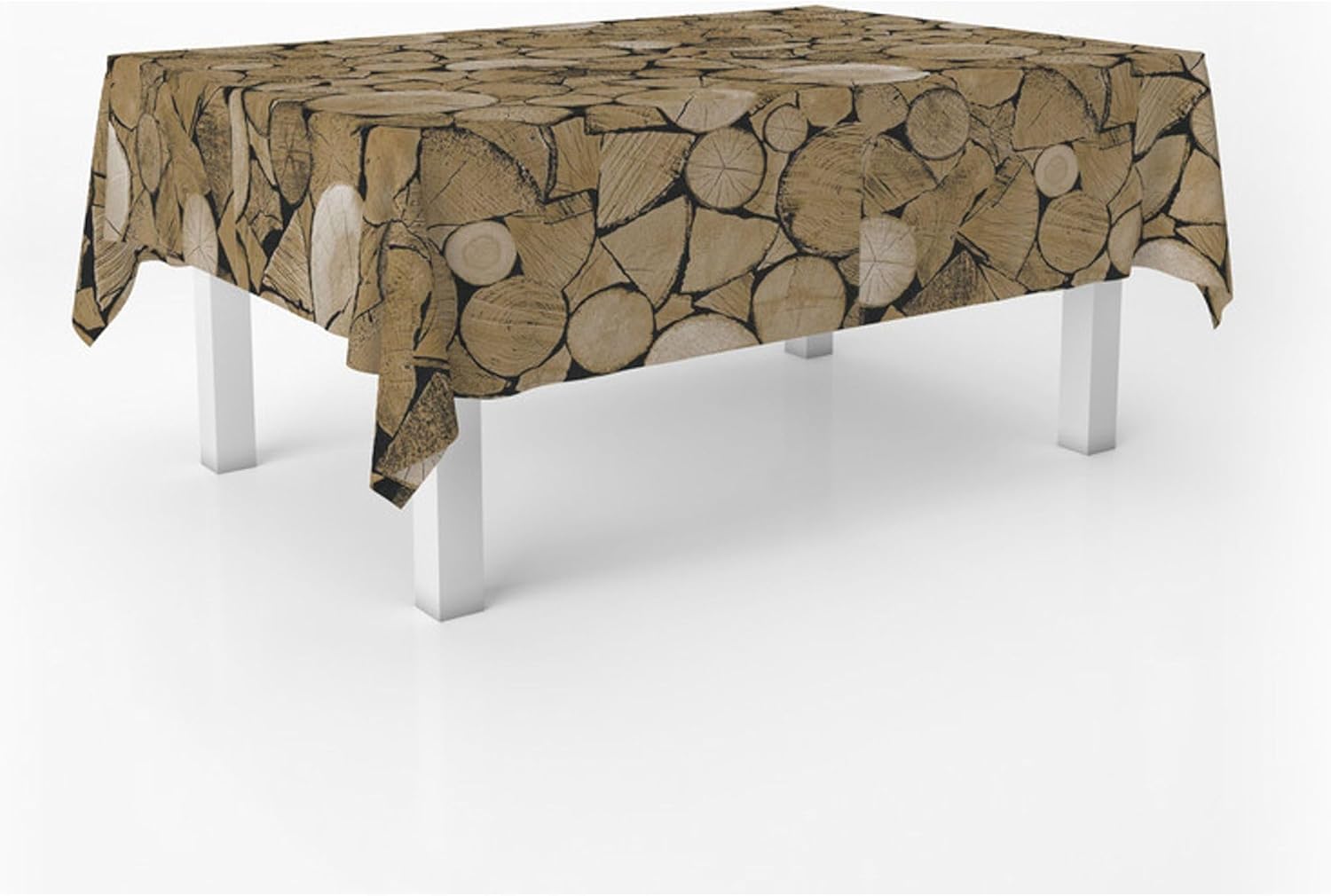 Nappe en toile cirée - Trunks Brun - 140 ronde - anti-taches, imperméable, facile d'entretien