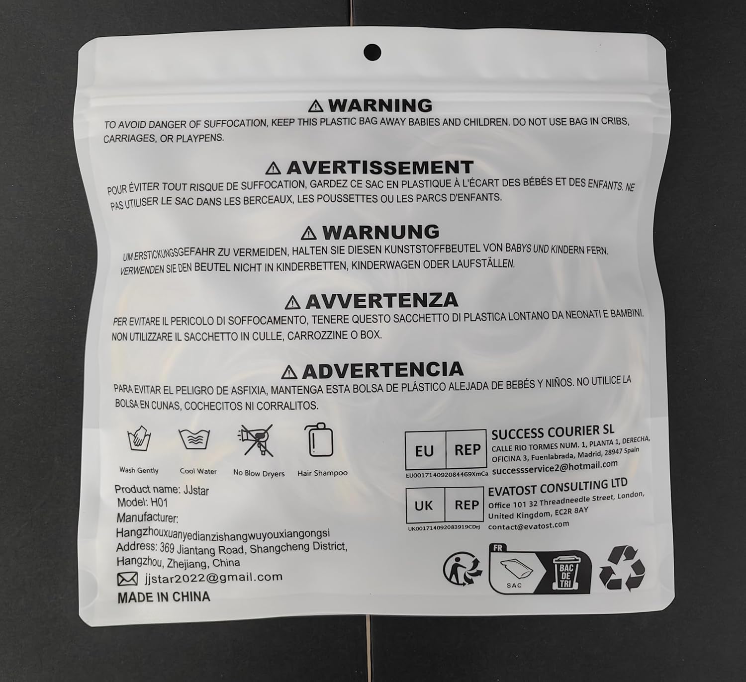 JJstar - Chignon postiche bouclé, gris mèches blanches, élastique, aspect naturel