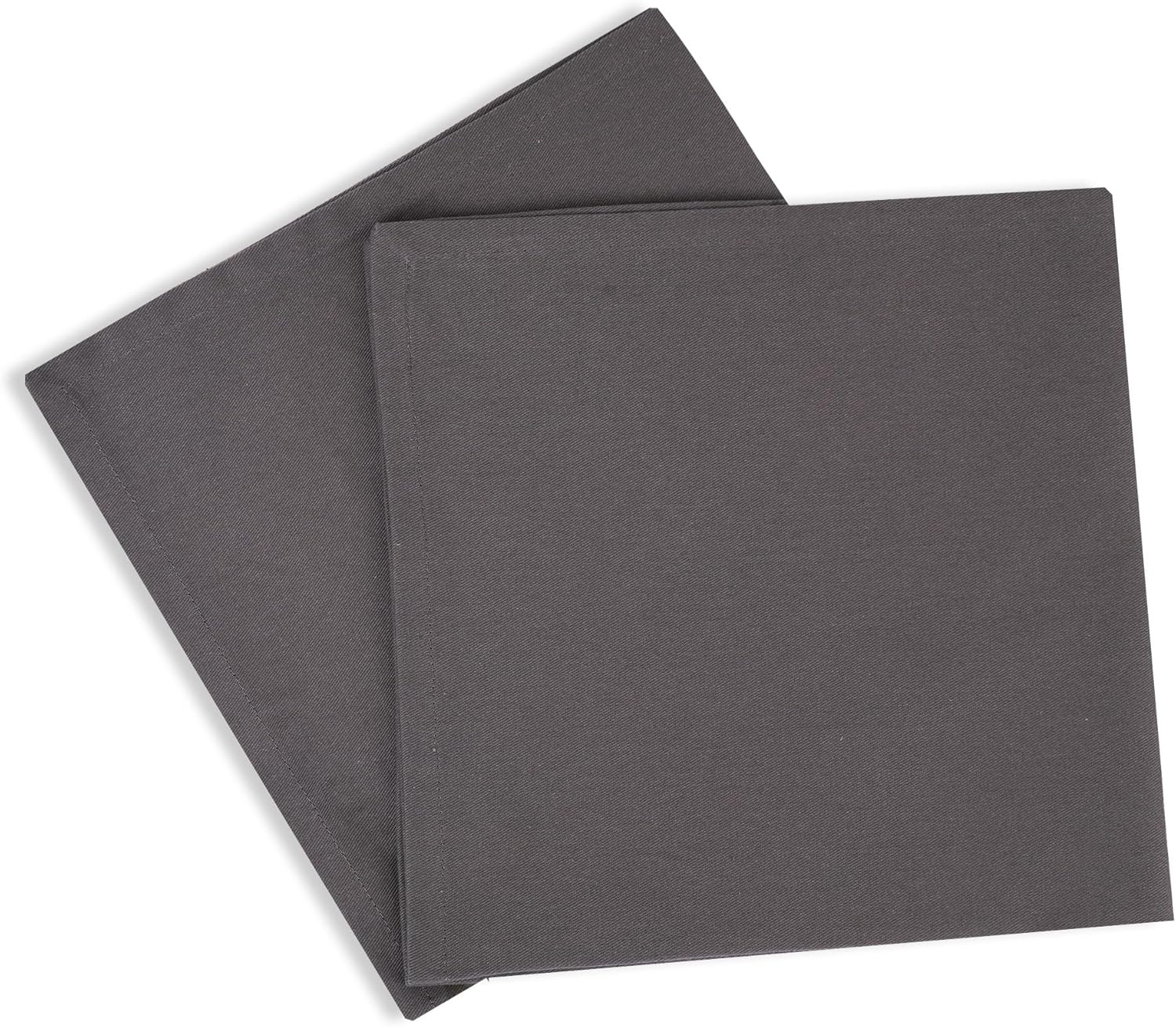 Sweet Needle - Serviettes de table coton 45x45 cm, lot de 12, tissu épais, coins arrondis, Charbon