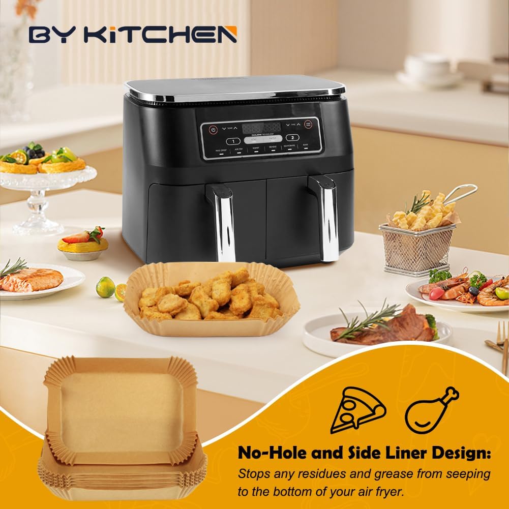 BYKITCHEN - papier cuisson friteuse - 200 pcs, 9,5L, accessoires air fryer, AF300EU/AF400EU/SL400EU