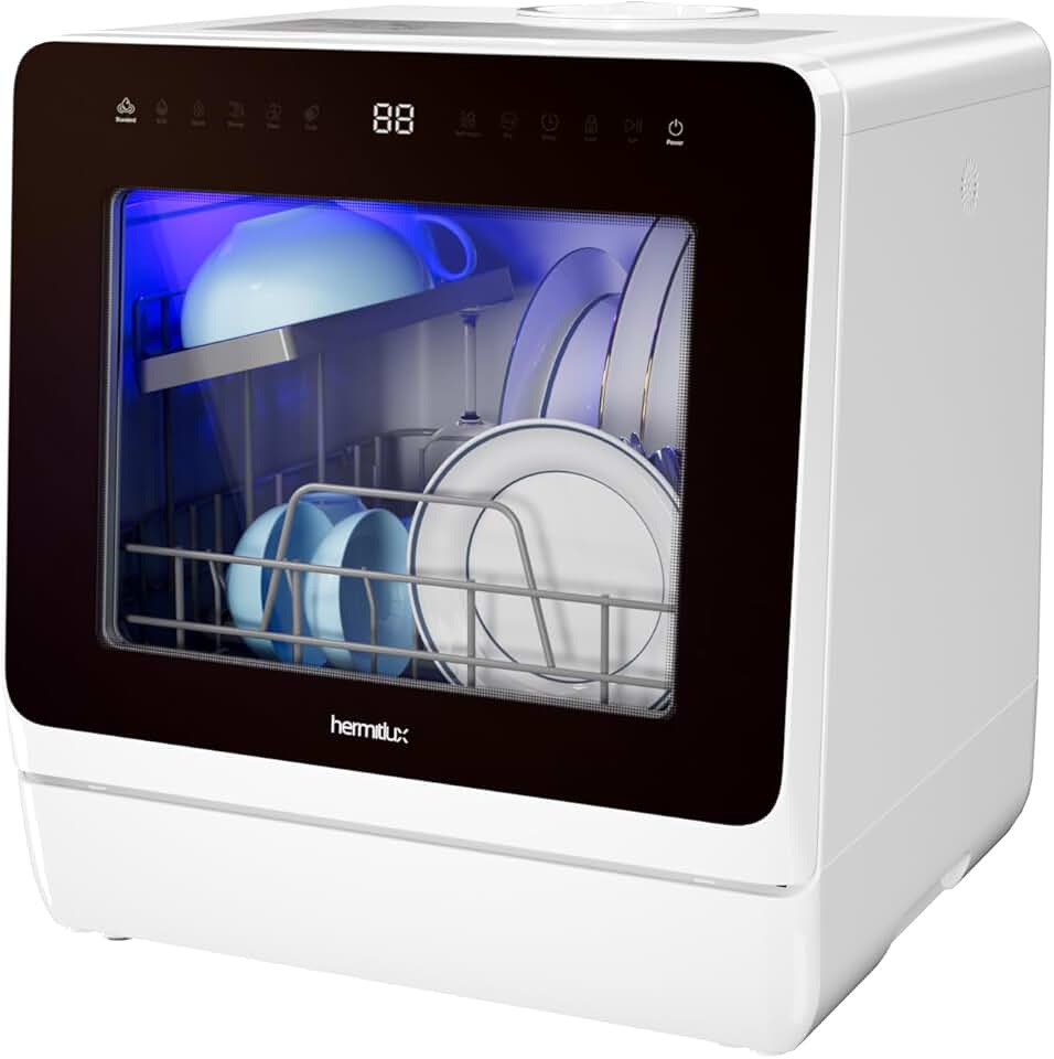 Hermitlux - mini lave-vaisselle 5 couverts, 7+3 programmes, réservoir 5L