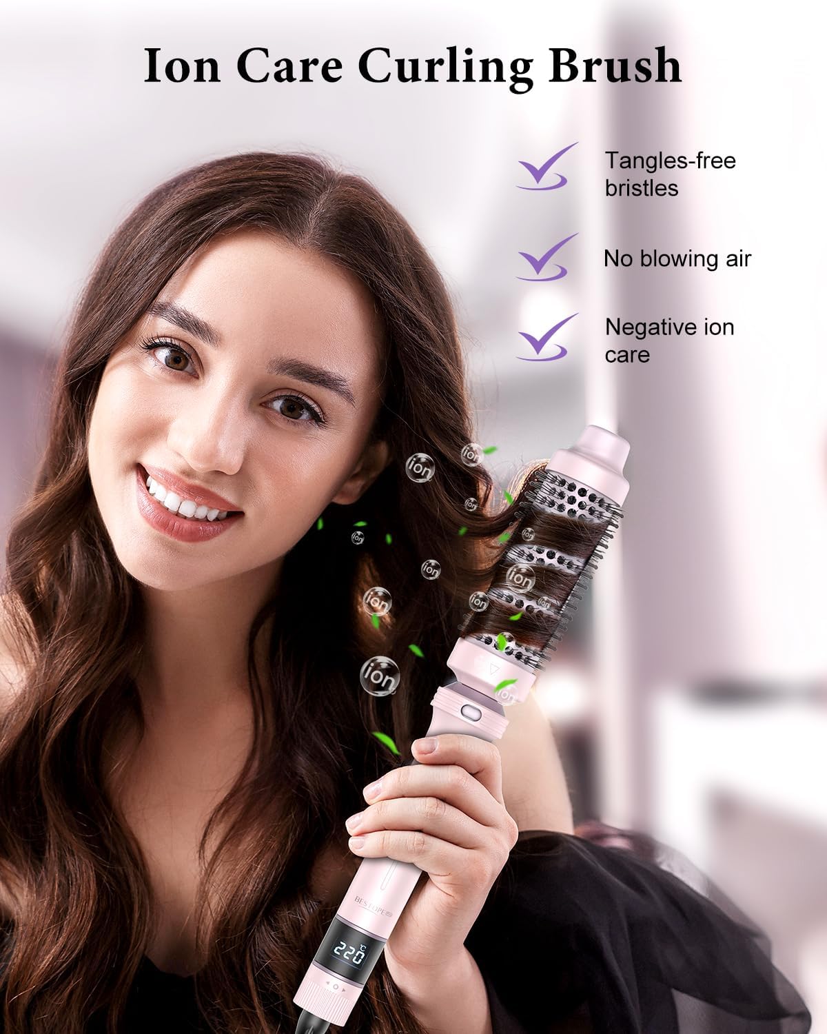 BESTOPE - PRO 5 en 1 - 9-25mm - Fer à boucler+lisseur, temp. réglable