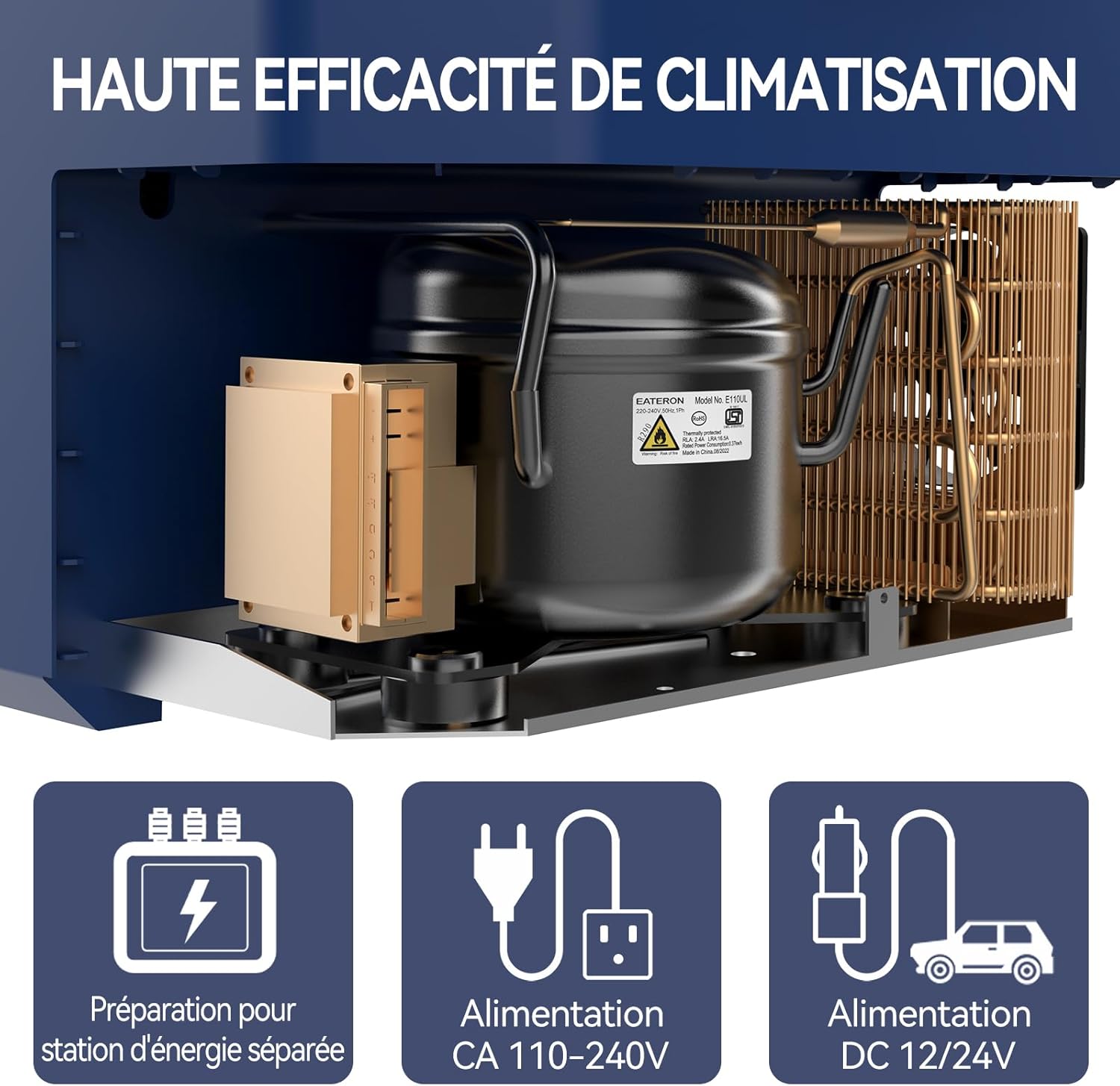 BINGI - Glacière électrique 30L - Refroidissement rapide, -18°C, multi-voltage