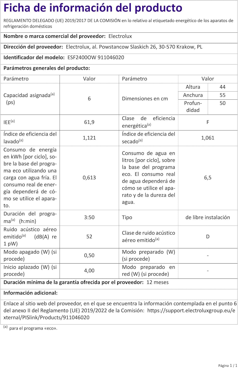 Electrolux - Lave-vaisselle compact, blanc, 6 couverts - ESF2400OW
