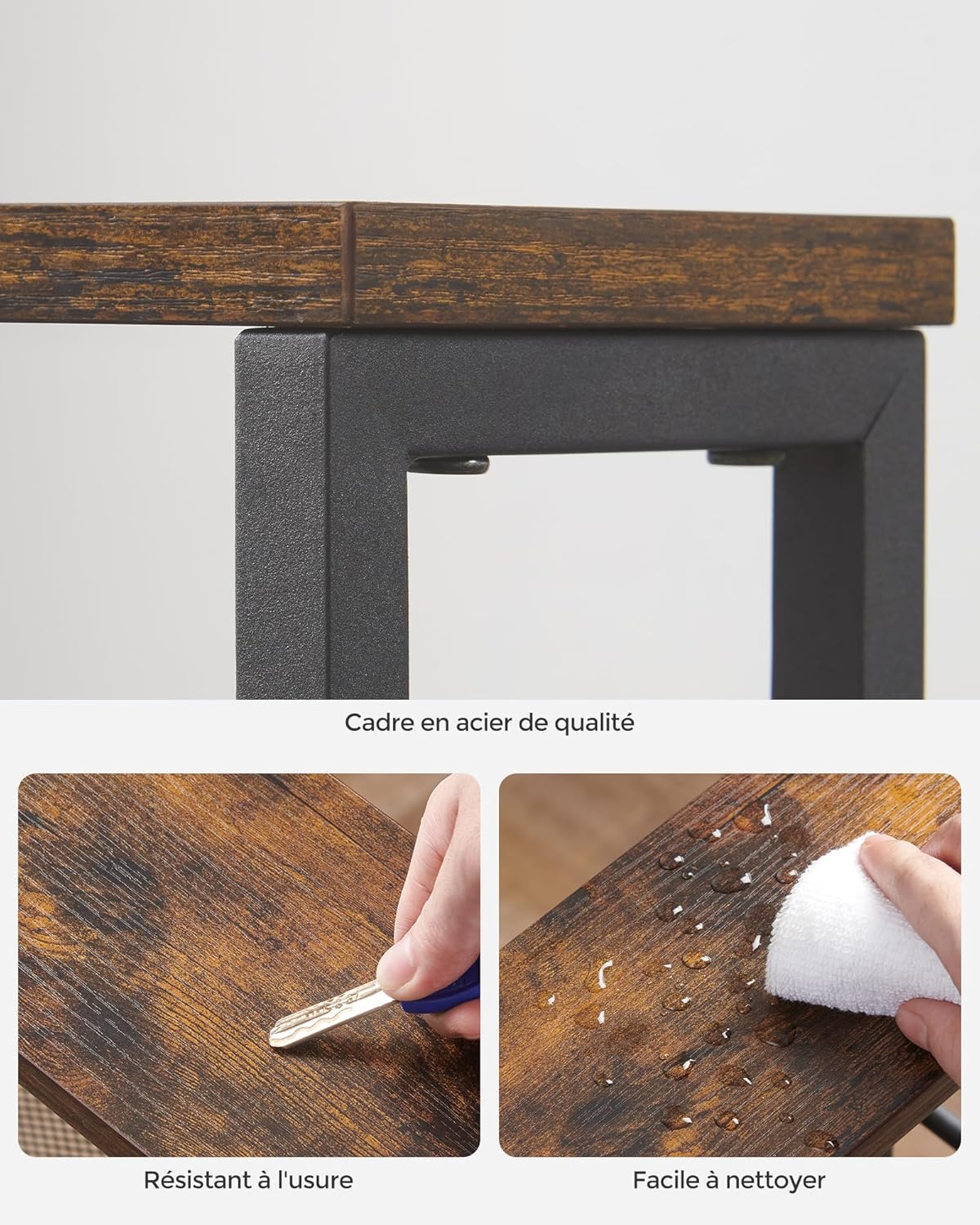 VASAGLE - desserte 4 niveaux, 13x45,4x77 cm, acier, roulettes, LRC032B01V1