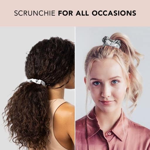 Kitsch - lot de 5 chouchous métalliques - gris/noir/gris - accessoires cheveux élégants