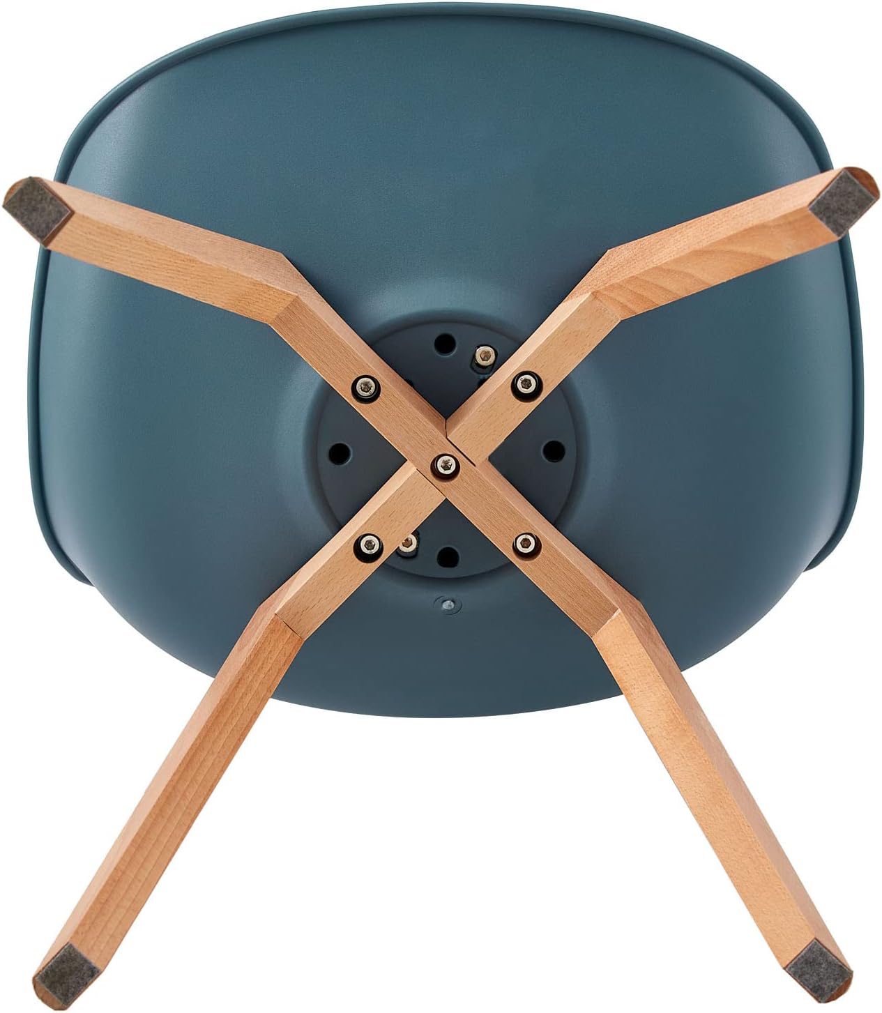 EGGREE - chaises scandinaves 8x - pieds hêtre - rembourrées Morandi bleu foncé