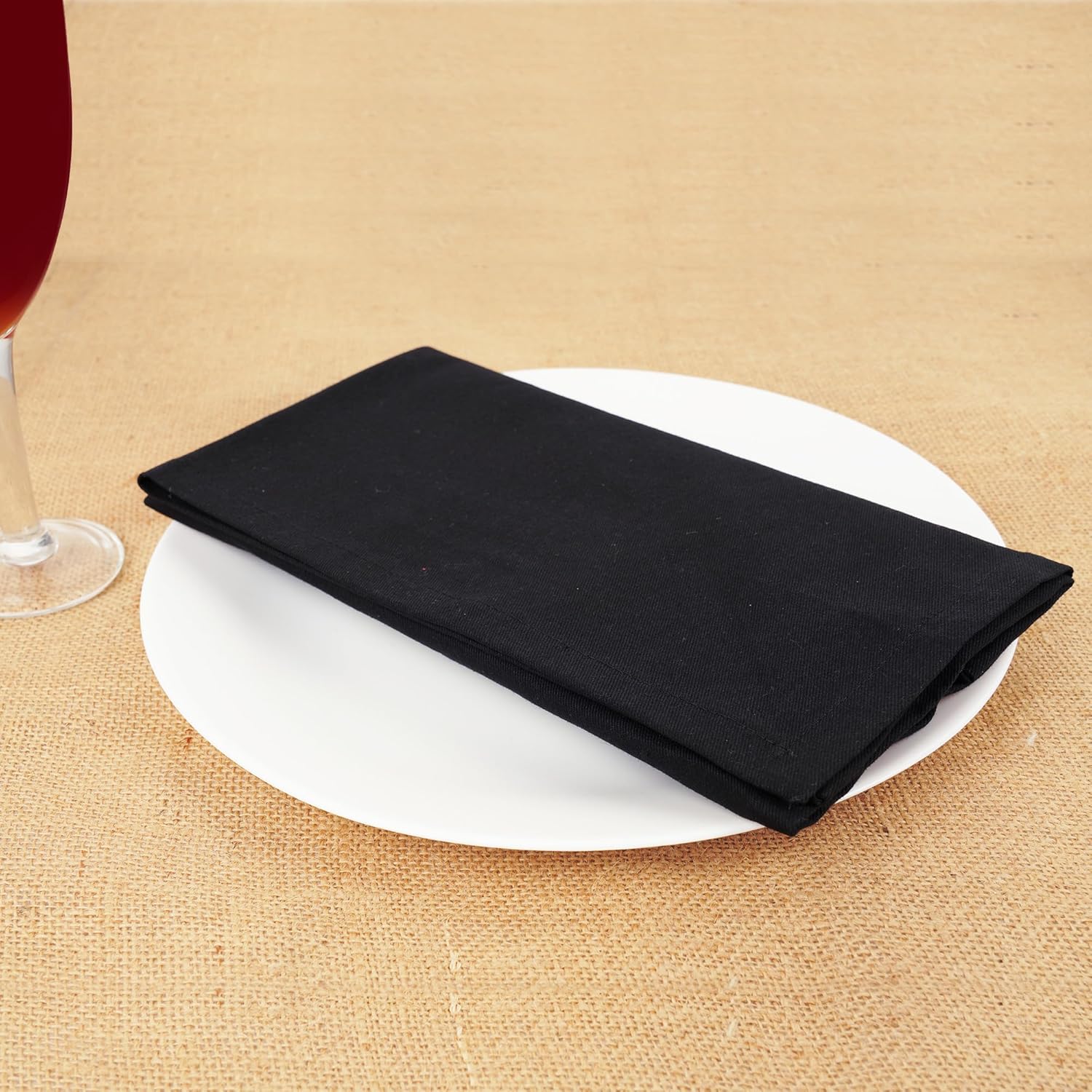 Sweet Needle - serviettes de table 45x45cm - coton épais, coins arrondis, lot de 12