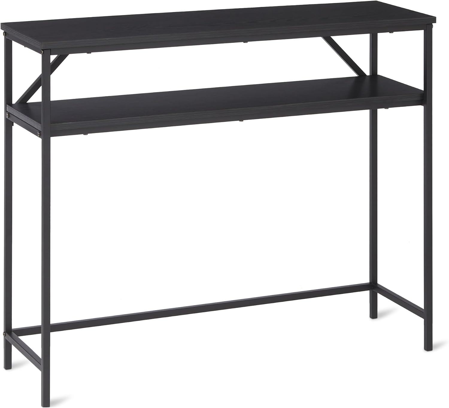 maxxi-dealz Basics - Console rectangulaire avec étagère, acier, 100x30x80 cm