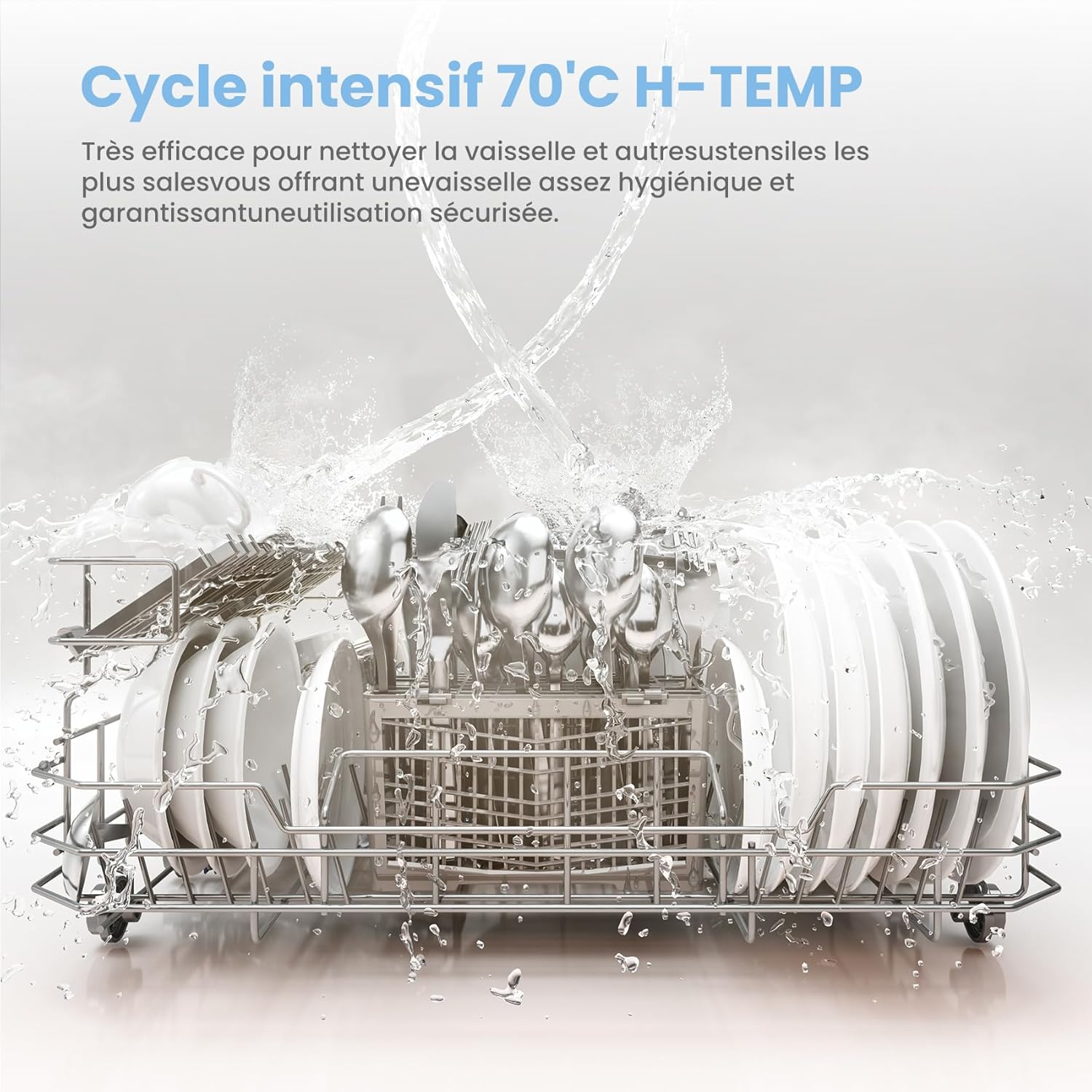 COMFEE - lave-vaisselle compact 6 couverts, LED, 47 dB, démarrage différé, CDWMT0602ESD-EU