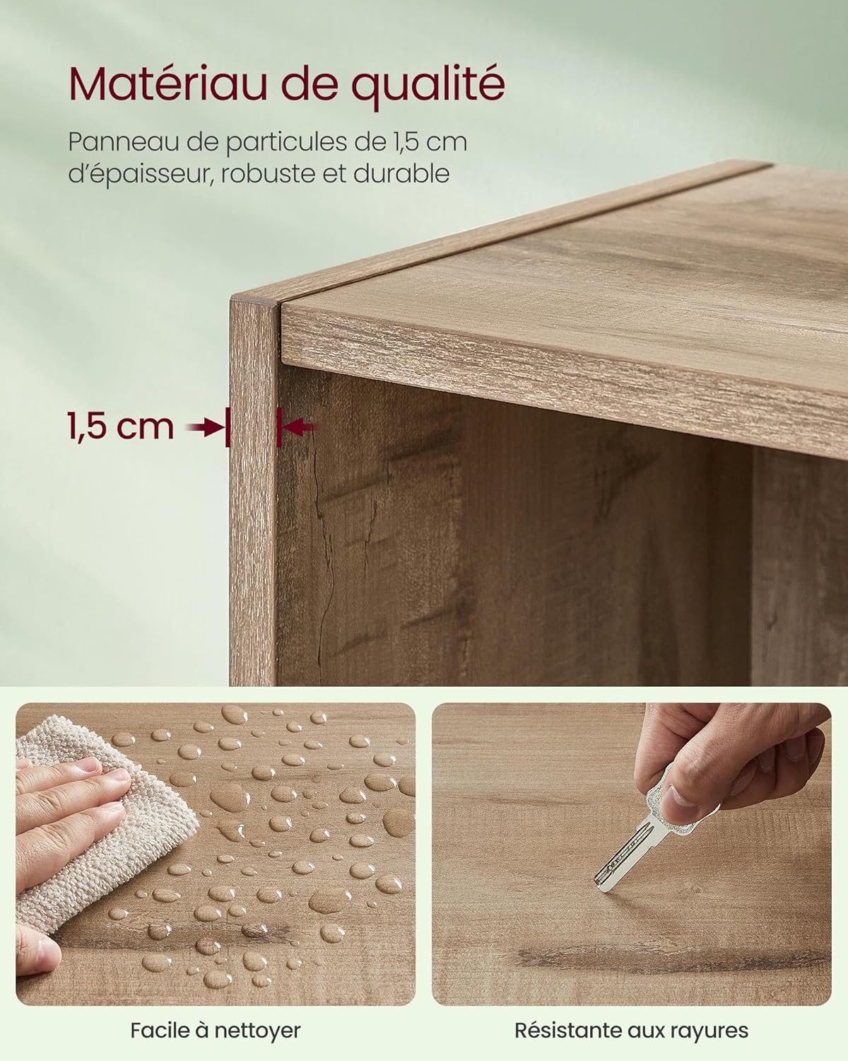 VASAGLE - étagère 6 niveaux - 24x60x160,7cm - rangement ouvert LBC166T50