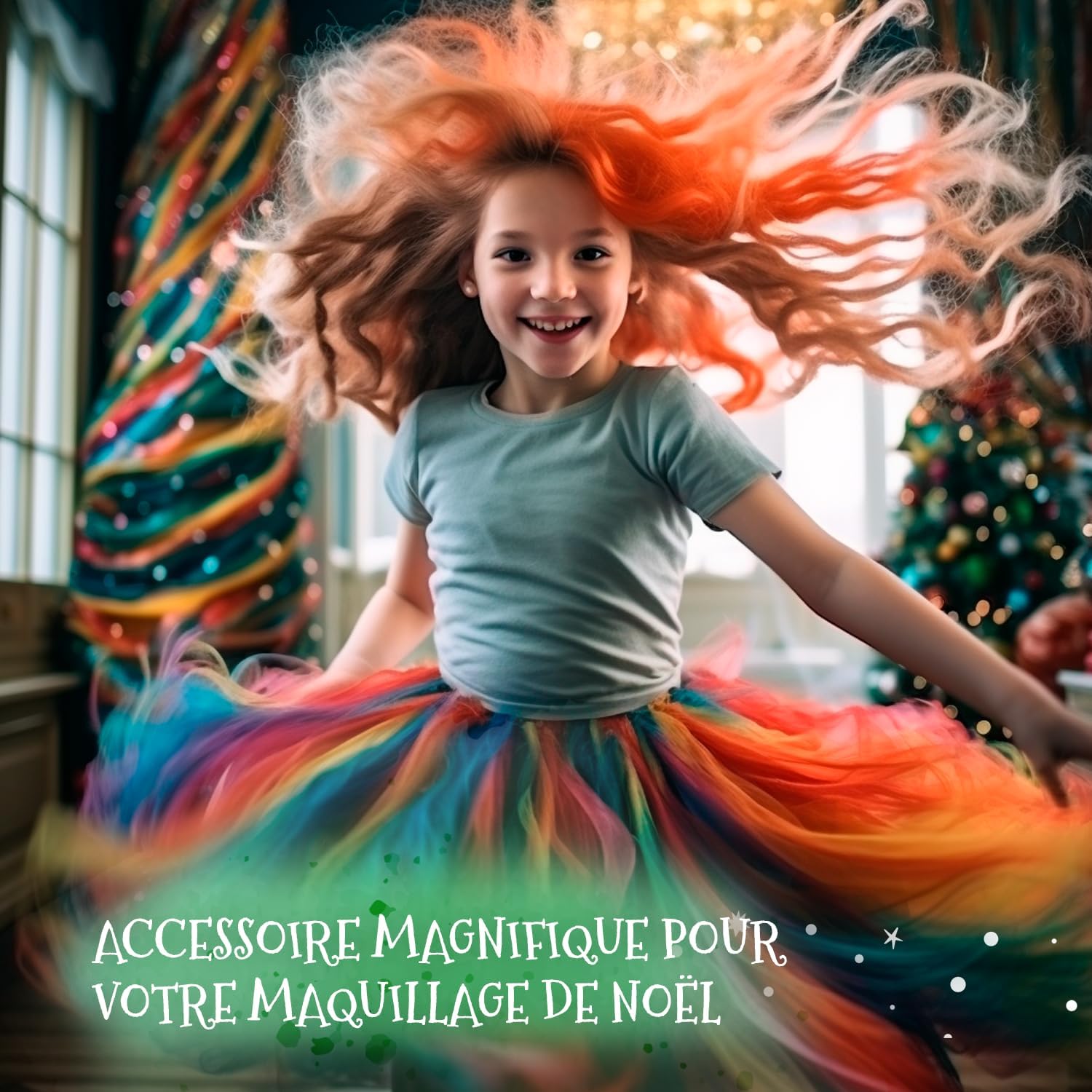 Magicat - Peigne à craie cheveux 10 couleurs, lavable, 5 élastiques