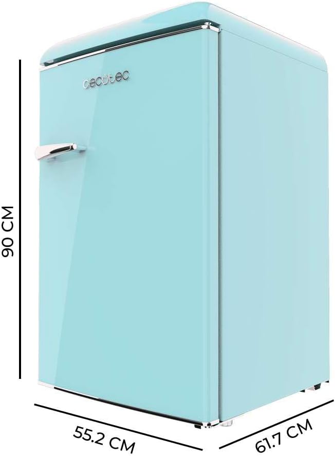 Cecotec - Bolero CoolMarket TT Origin 110 - 110L - Mini frigo rétro, classe E, éclairage LED, poignée chromée, ICEBOX, o