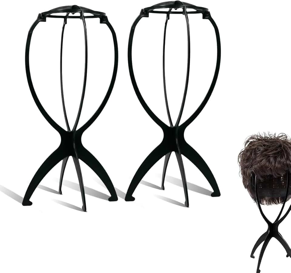 XPEX - Wig Cap 2 pièces - plastique noir - support perruque portable