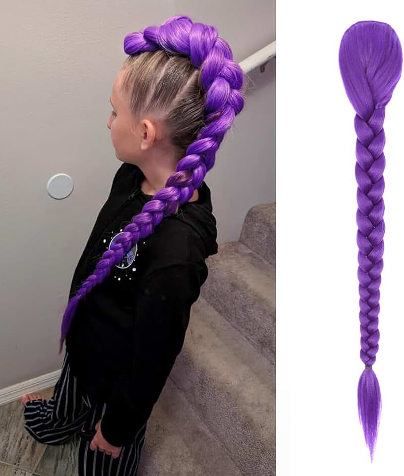 Extension cheveux - longs synthétiques violets 26