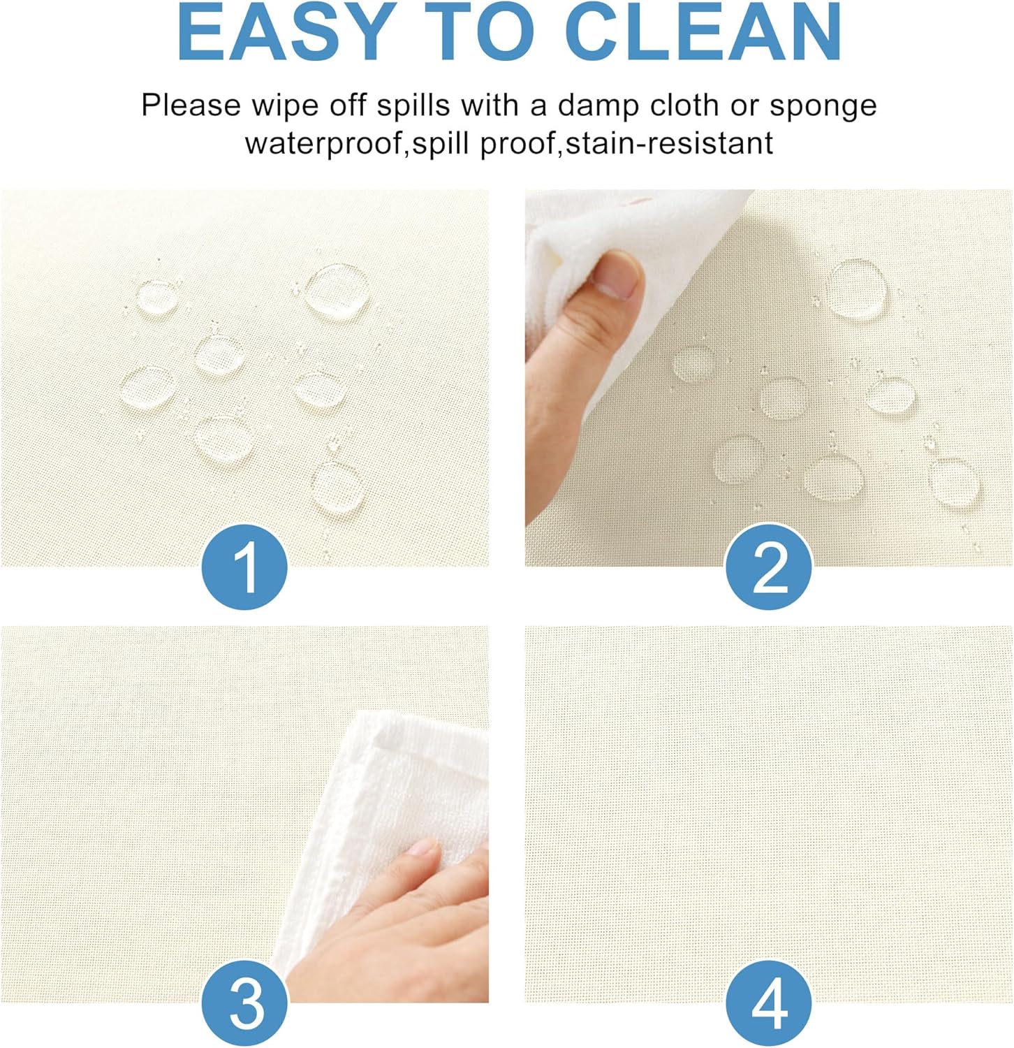 DWCN - Nappe effet lin 135x200cm - anti-tache, imperméable