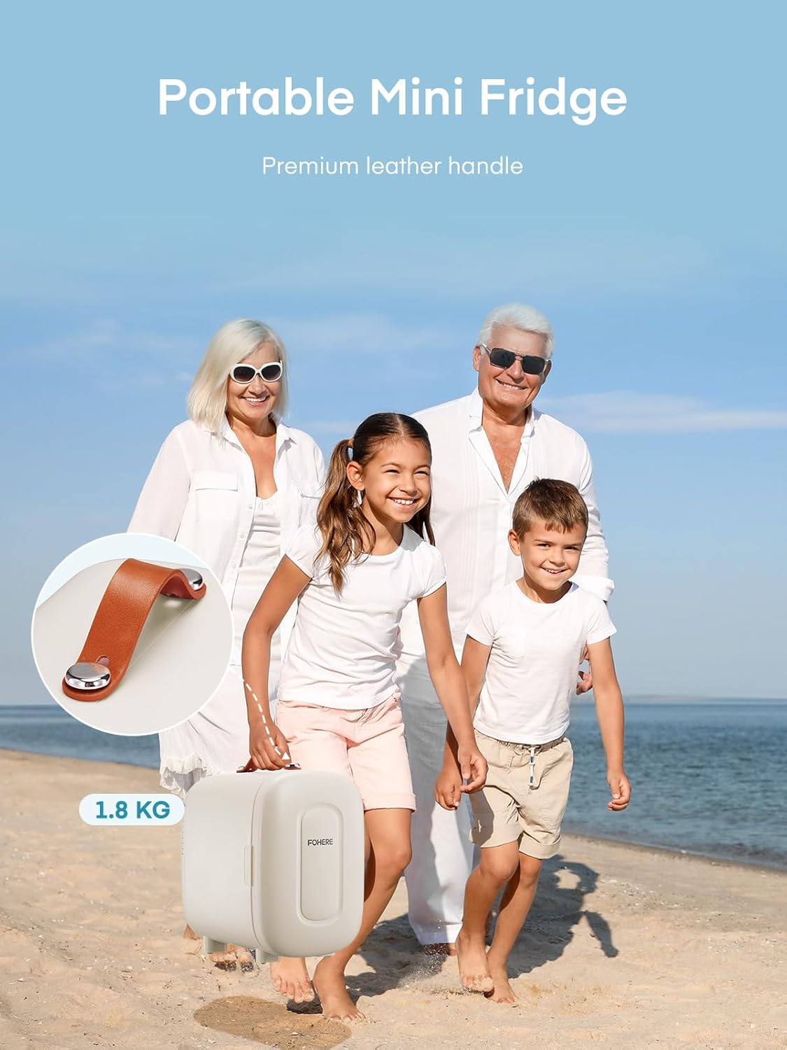 FOHERE - Mini frigo 5L - compact 6 canettes, CA/CC, blanc