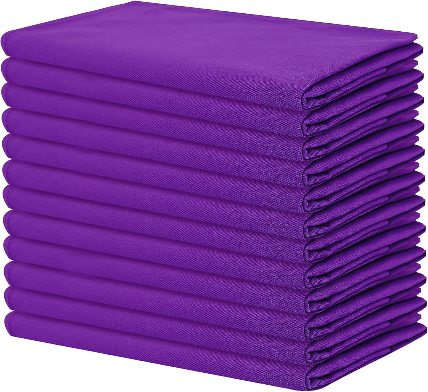 Sweet Needle - serviettes de table surdimensionnées 45x45 cm - coton épais, coins arrondis, lot de 12, violet