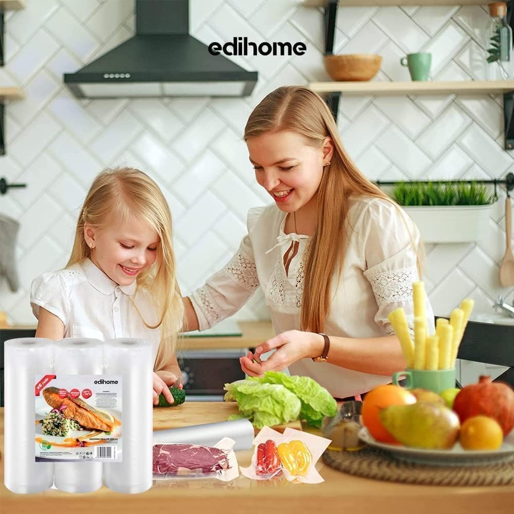 Edihome - Rouleaux sac sous vide - 28x300cm - sans BPA, lot de 3