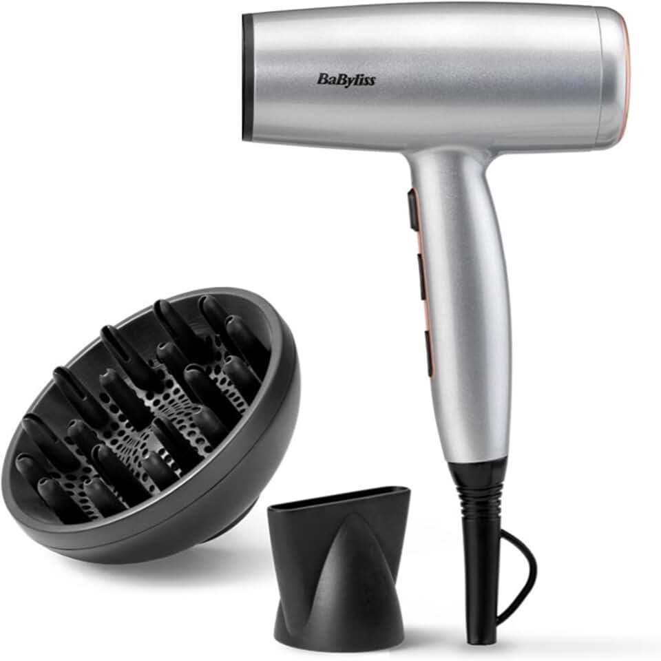 BaByliss - Cosmos, 2100W, ionique, diffuseur, 3 temp., argenté, D580DE