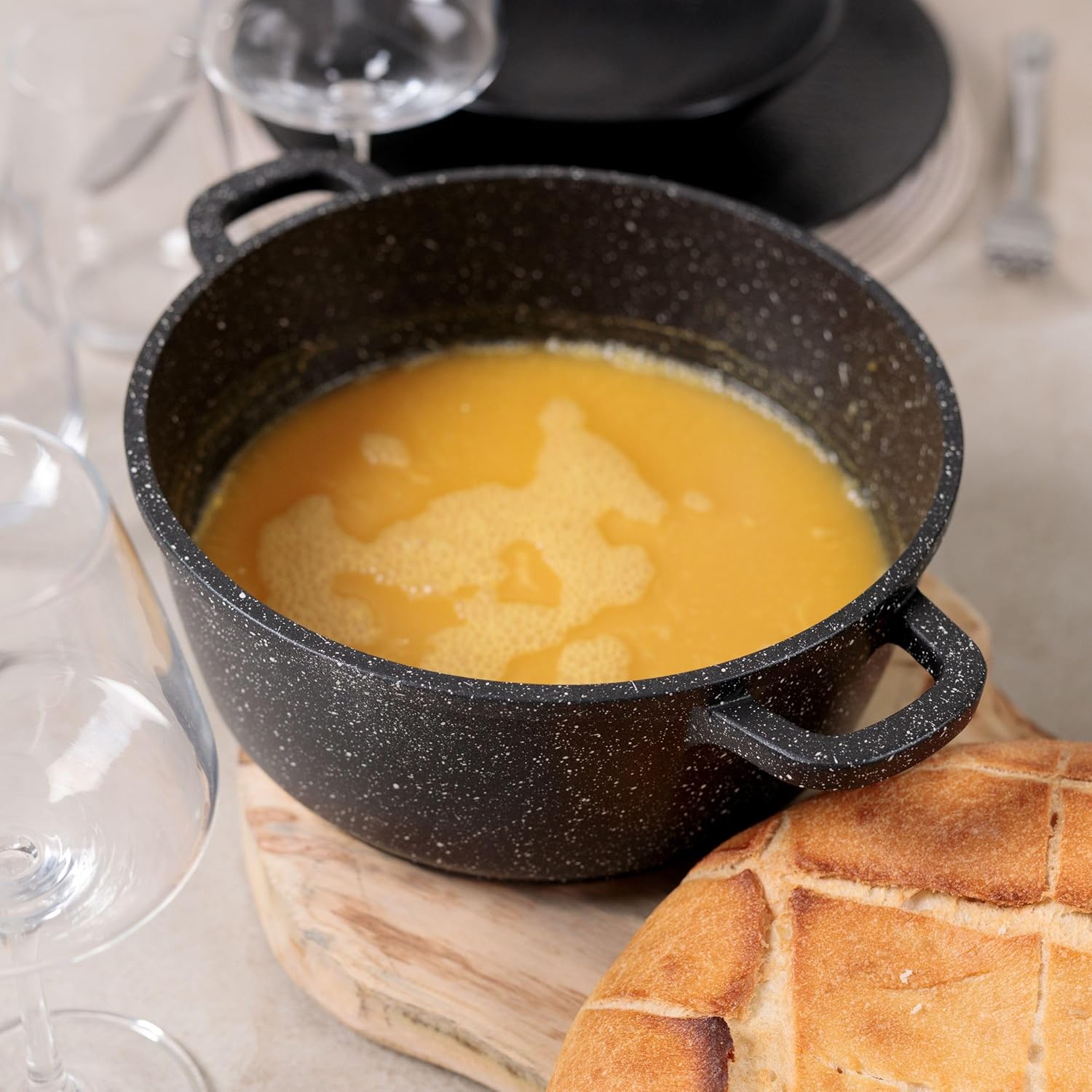 Kamberg - faitout en fonte d'aluminium 40 cm, revêtement pierre, tous feux, 0008036