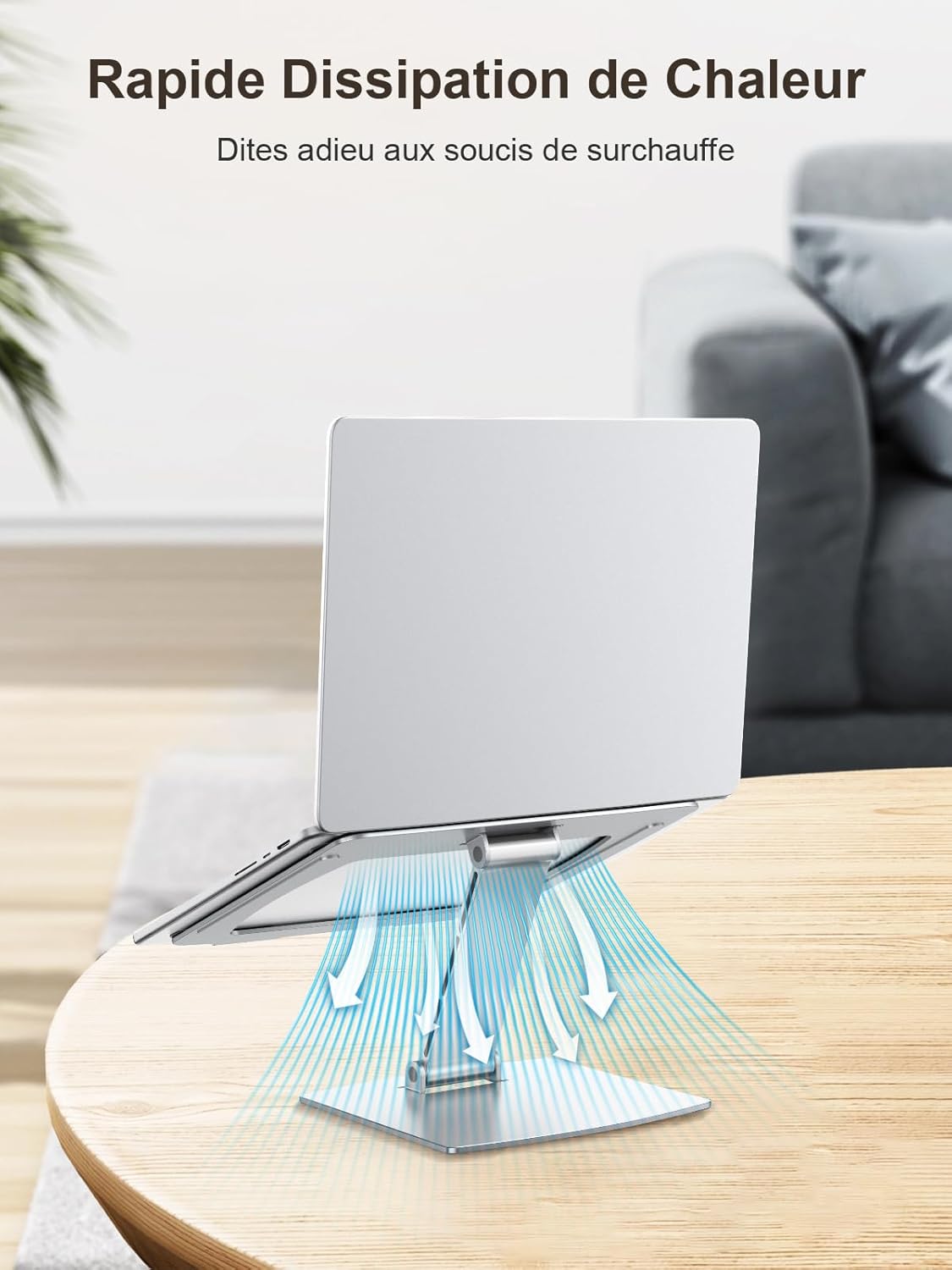 Support ordinateur portable - aluminium réglable - 10-16