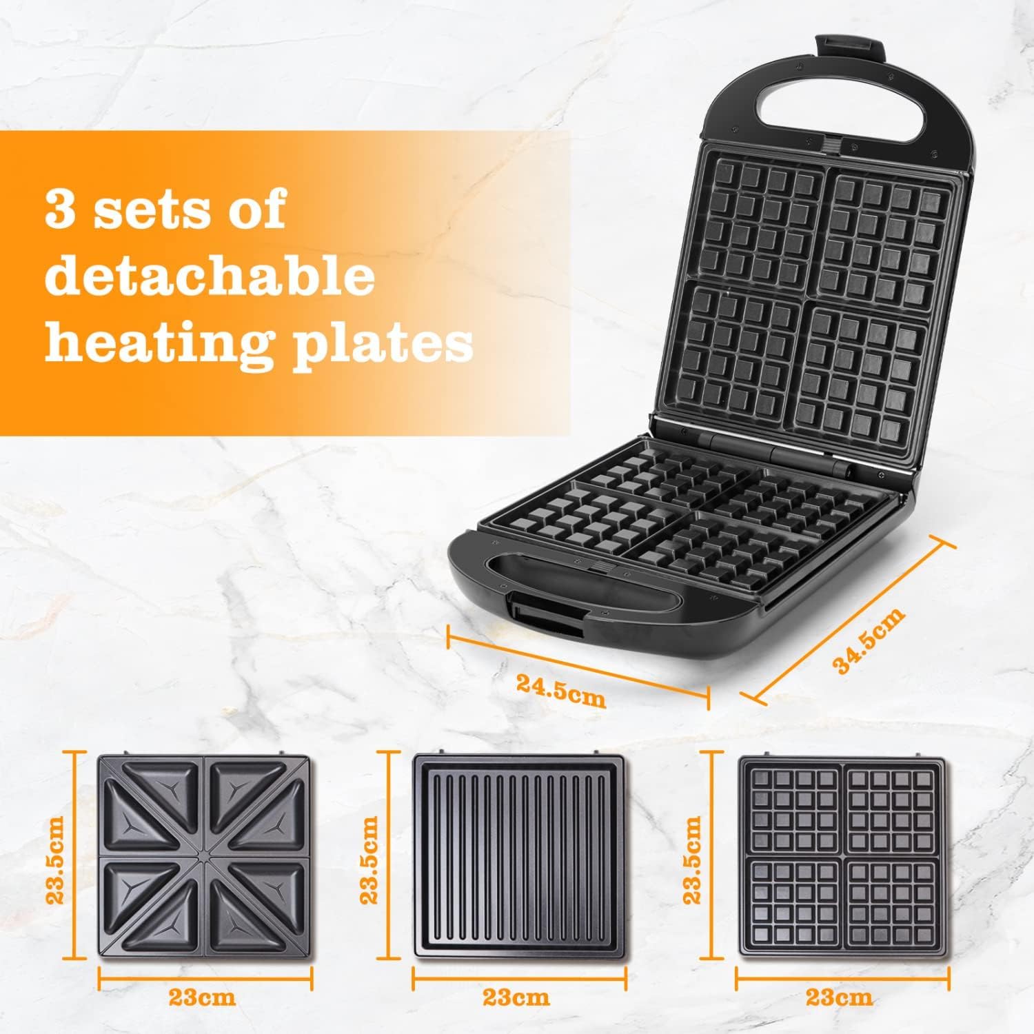 Taylor Swoden - Bruno 3 en 1 - 1200W - 4 sandwichs, plaques antiadhésives, rotation 180°, sans BPA